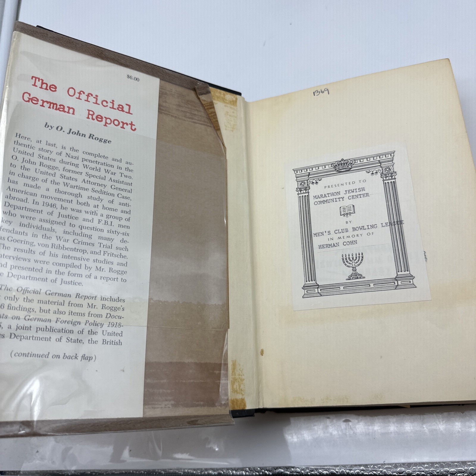 Nazi Penetration 1924-1942 Rogge 1961 1st HC WWII History (47-5