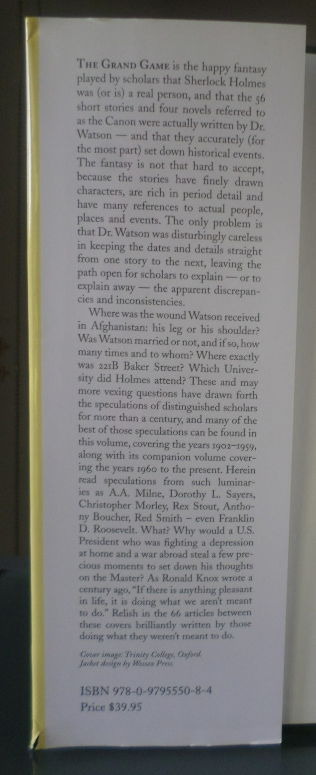 The Grand Game: A Celebration of Sherlockian Scholarship Volume 1 – SIGNED