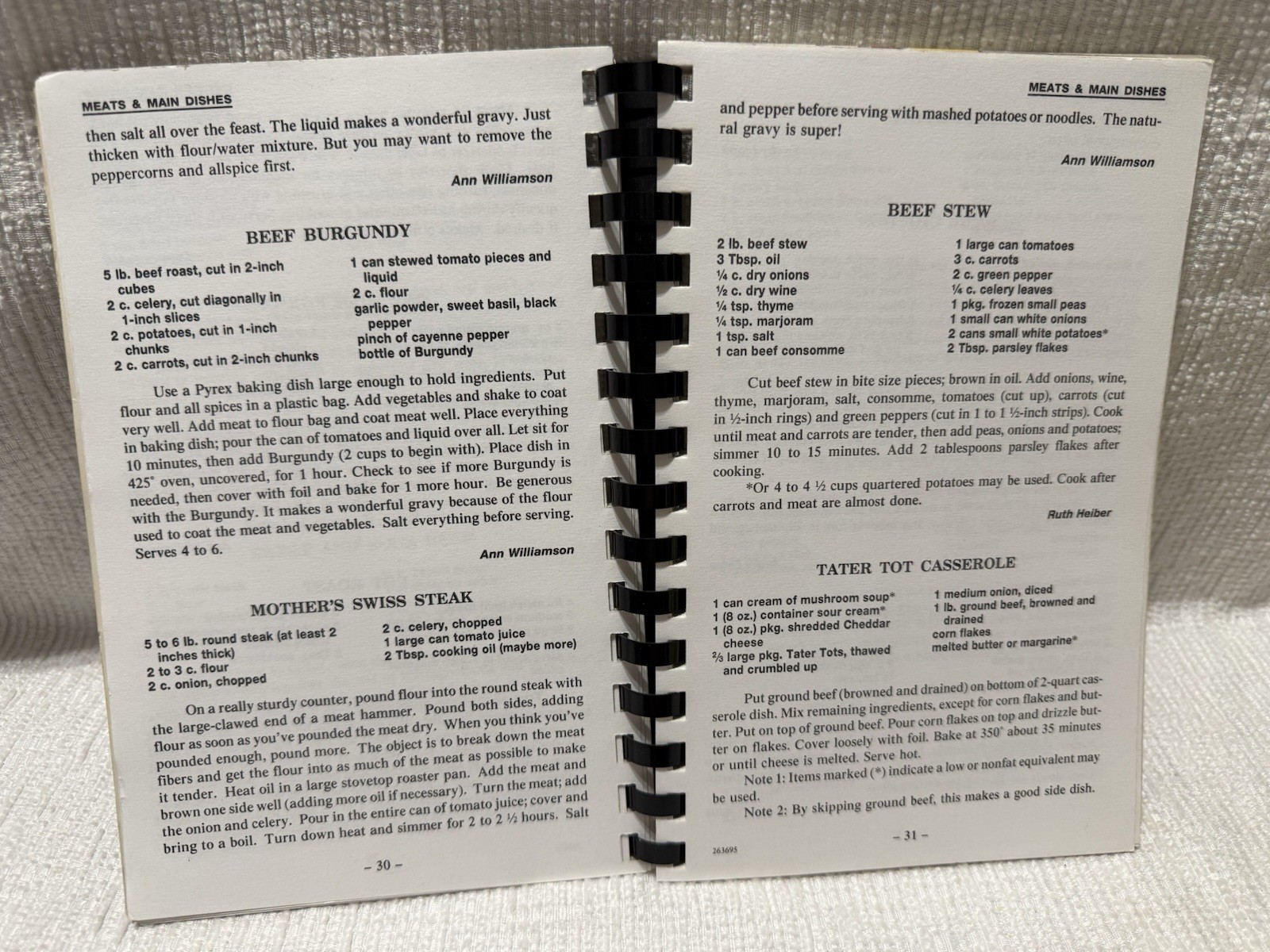 Vtg. 1995 ”GRACE LUTHERAN CHURCH”-Indianapolis, IN.-75th Anniversary Cookbook