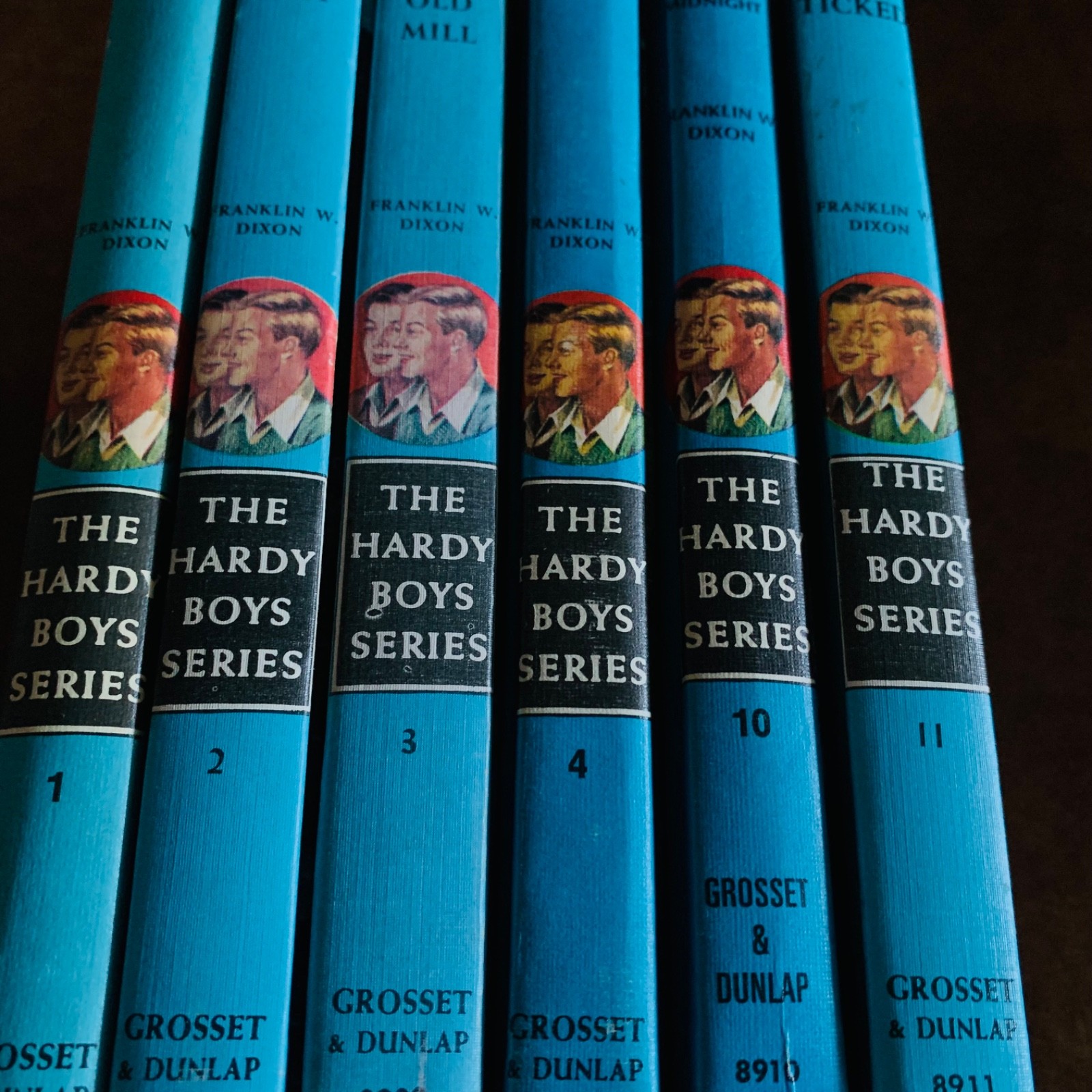 6 Vintage The Hardy Boys Mystery Books Franklin W Dixon Blue Matte 1 – 4 10, 11