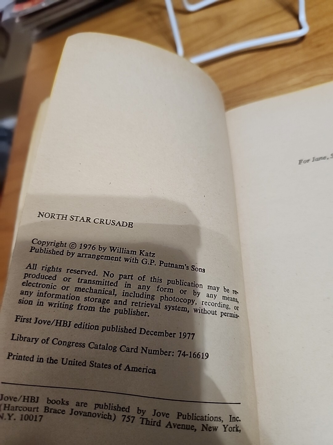 NORTH STAR CRUSADE By William Katz Paperback Jove Book 1st Edition 1976-77