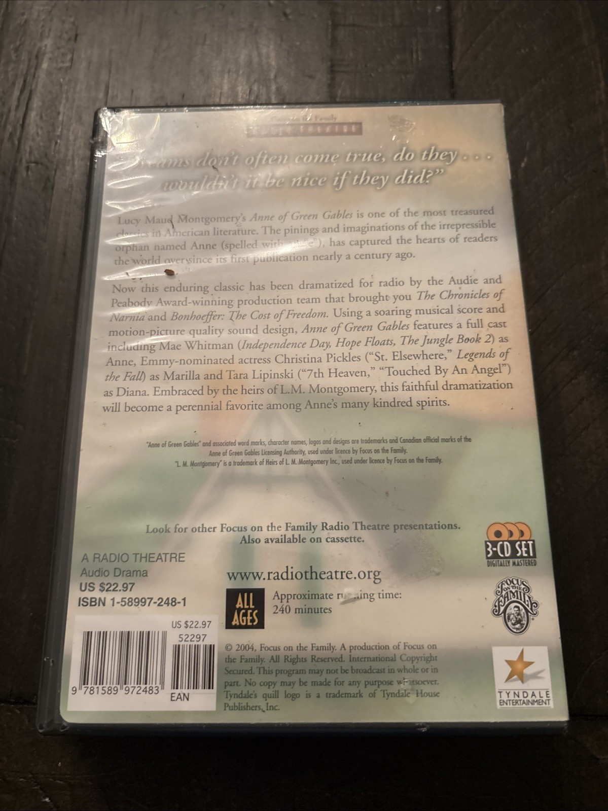 Anne of Green Gables By L.M Montgomery, With Christina Pickles 3-Disc Set