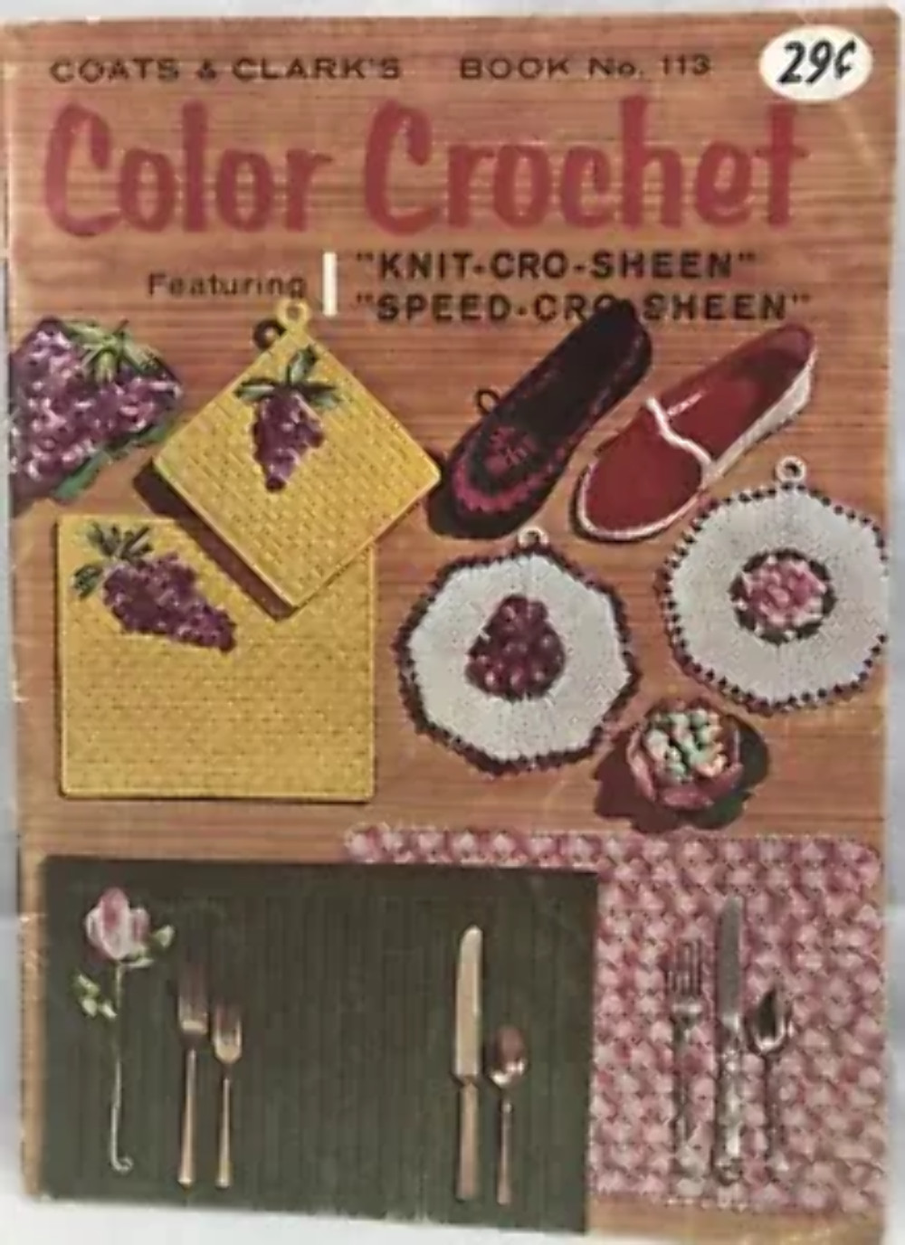 1959 Coats & Clark’s Color Crochet Book No. 113 Vintage Craft Patterns 35pages