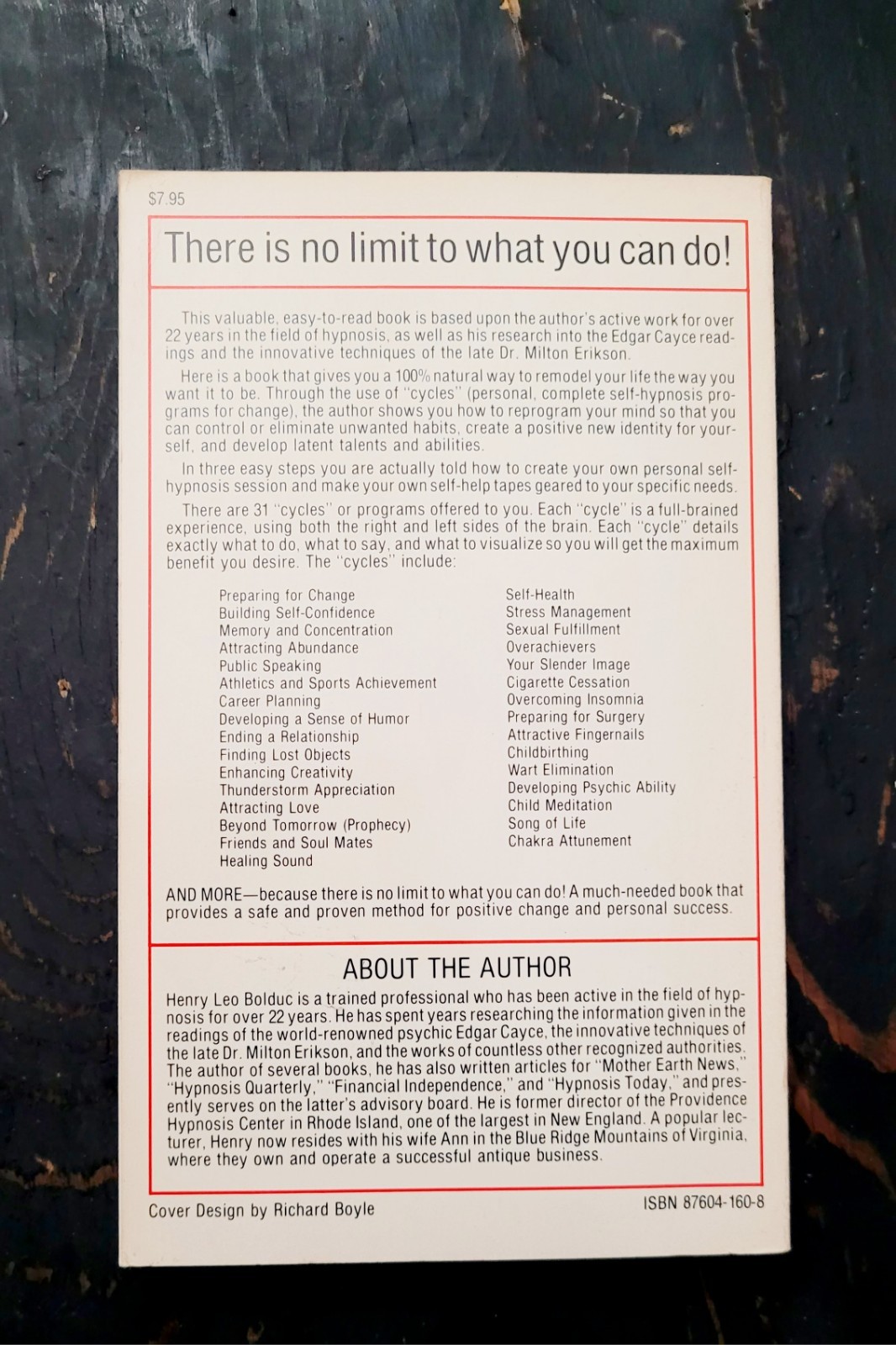 1985 Self Hypnosis Bolduc – Vintage New Age Hypnotism Self Help Book Occult Sci