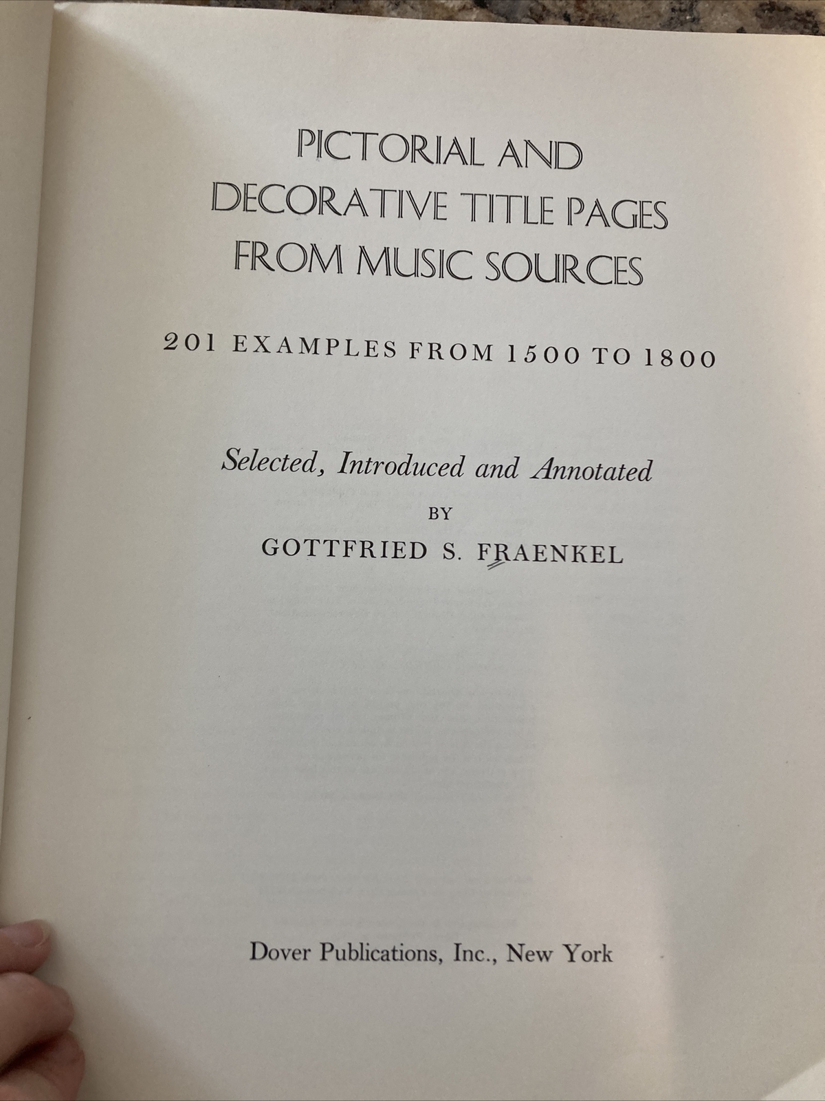 BOOK: Pictorial & Decorative Title Pages from Music Sources 201 Ex 1968 Vintage