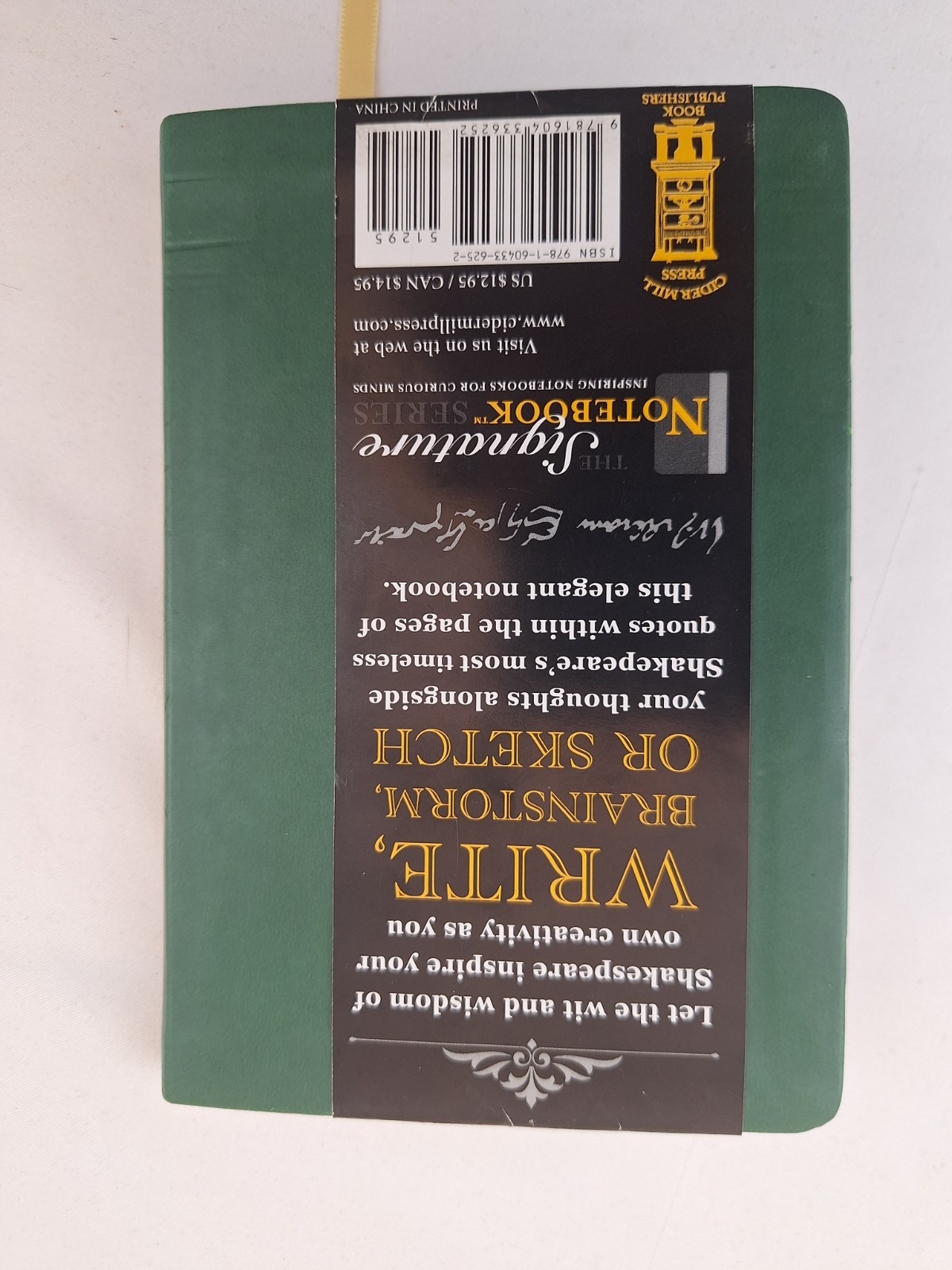 Shakespeare Notebook Journal 4″ x 6″, Cider Mill Press, Maine, Fine Binding