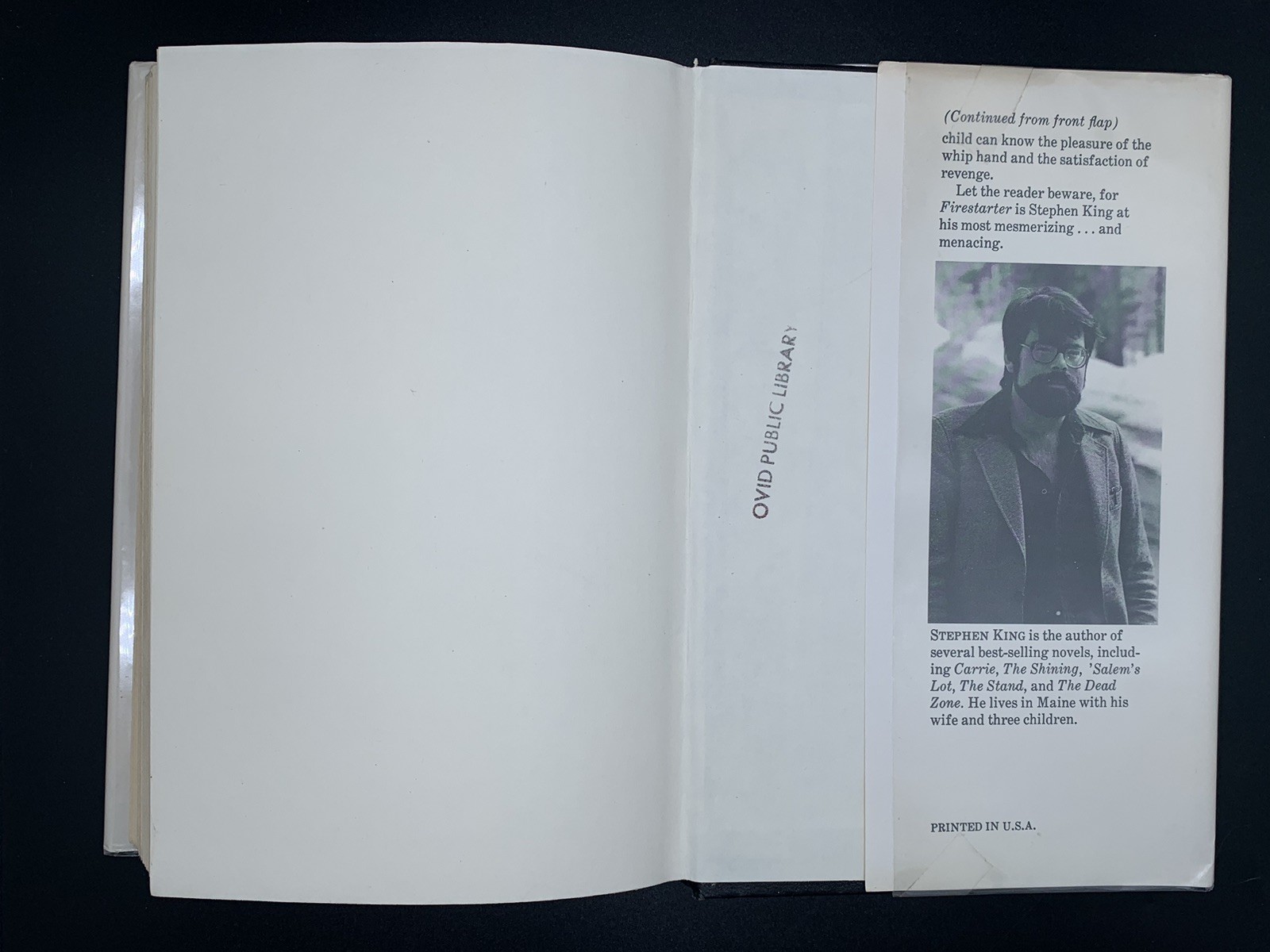 Firestarter Stephen King 1st Edition BCE 1980 Viking Press Hardcover