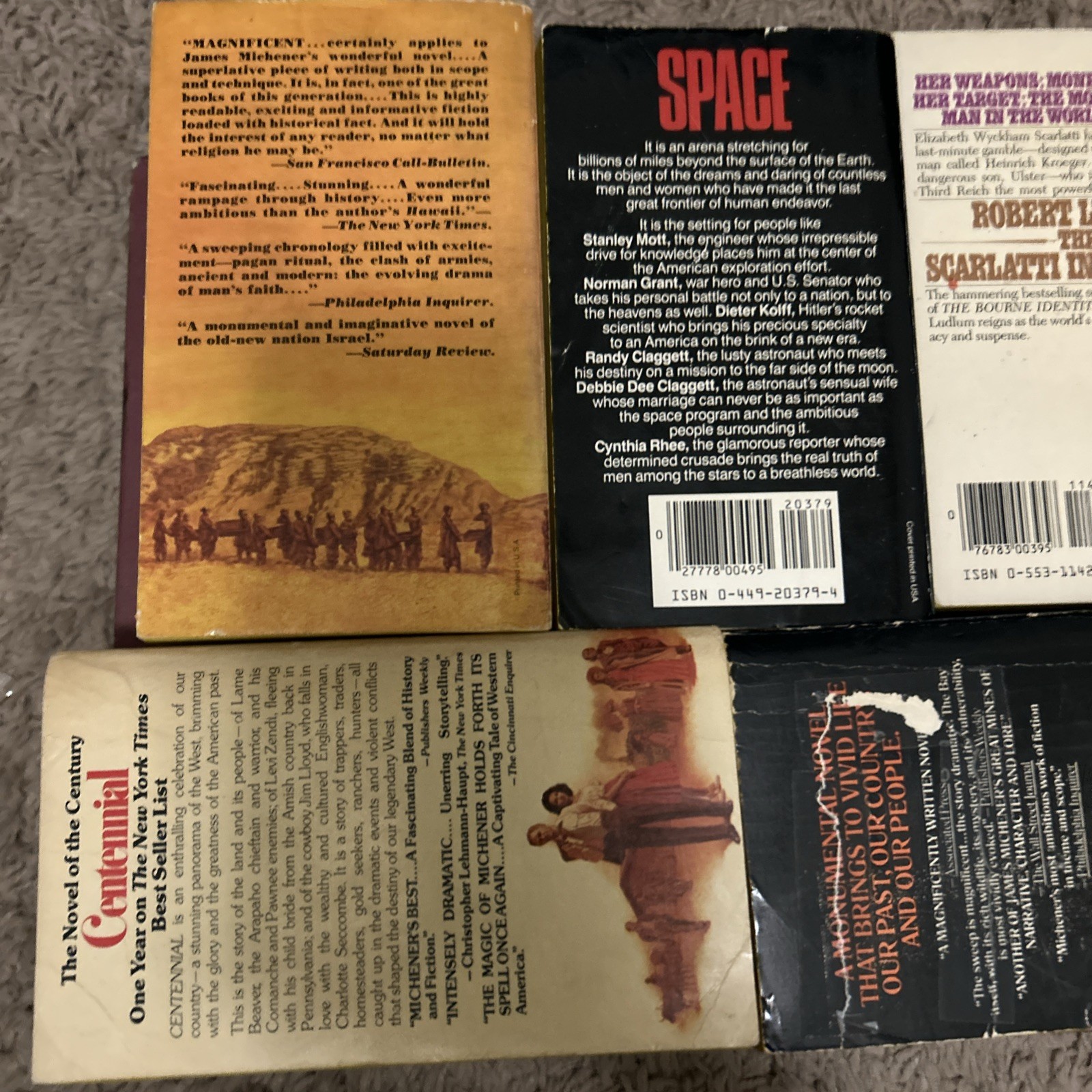 Lot Of 5 James A. Michener Vintage Paperback Books
