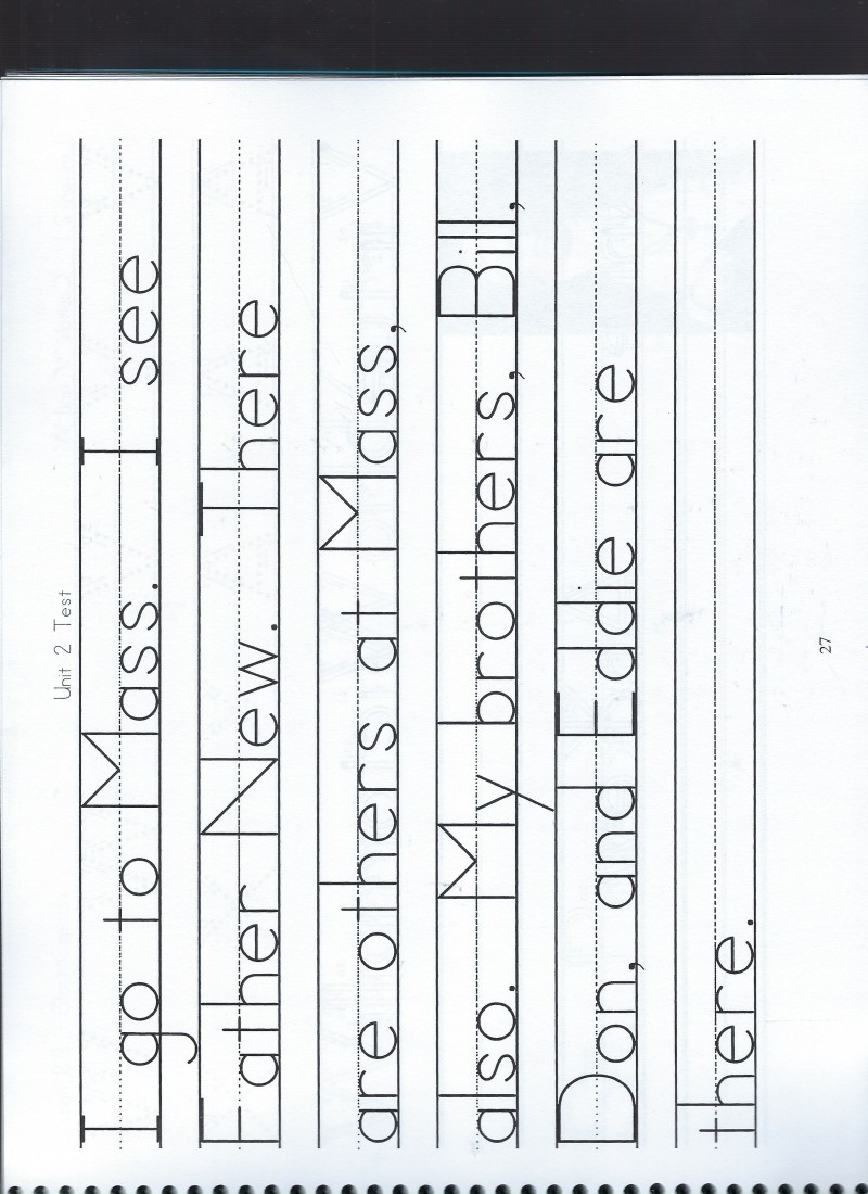 Catholic Penmanship Series Grade One Spiral-Bound NEW Book of 60 pages!