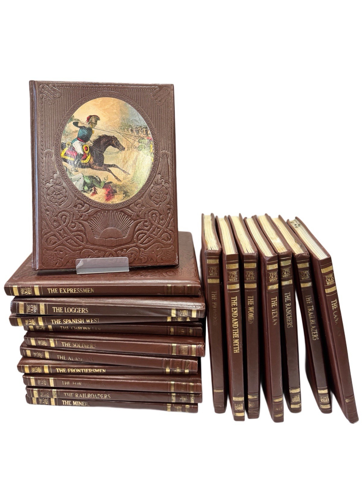 Time Life Books The Old West Series Set of 18 Books Lot Padded Leather READ**