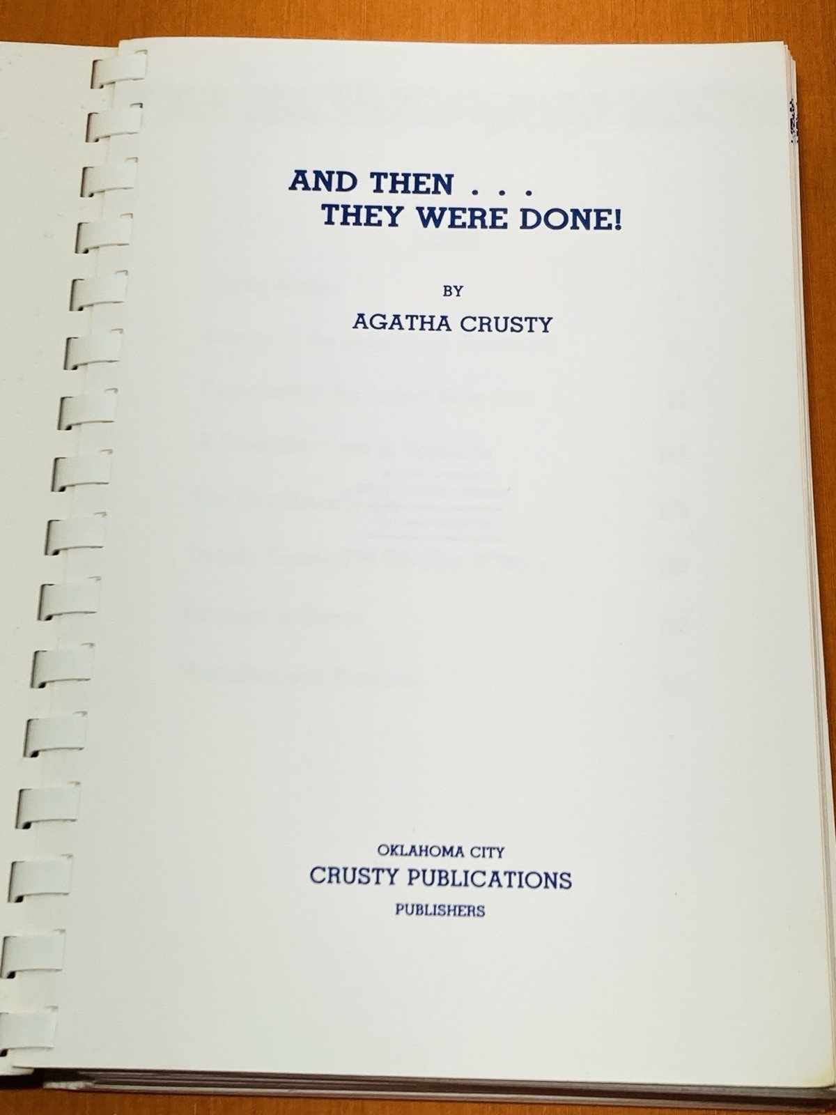 VTG Cookbook And Then They Were Done Solving the Mysteries of the Kitchen 1986