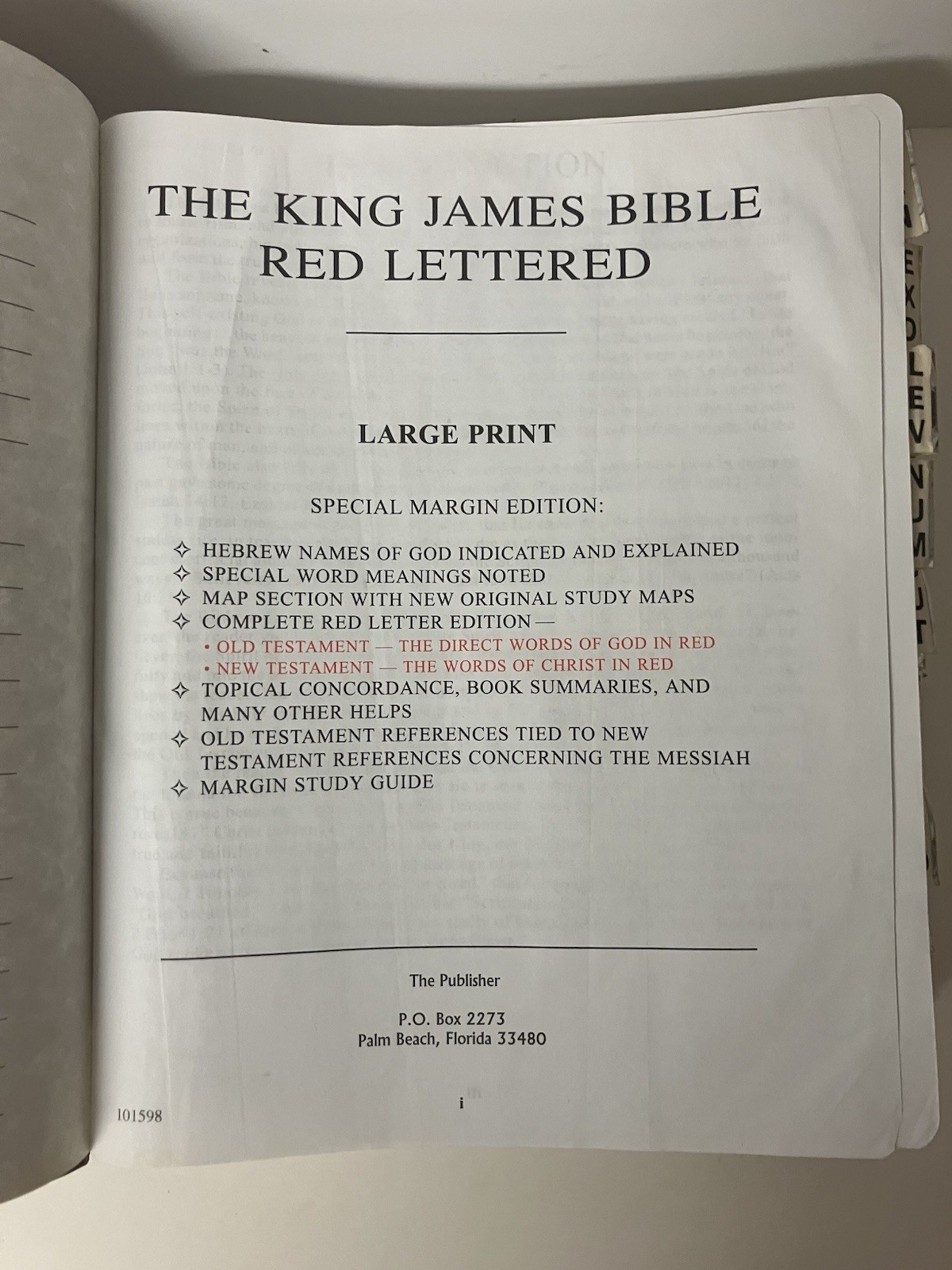 2001 Word of God Bible KJV Special Margin Edition Large Print Tabs GOOD