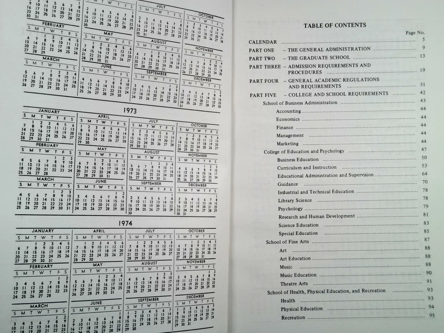 USM University of Southern Mississippi Bulletin Graduate Programs 1972-73