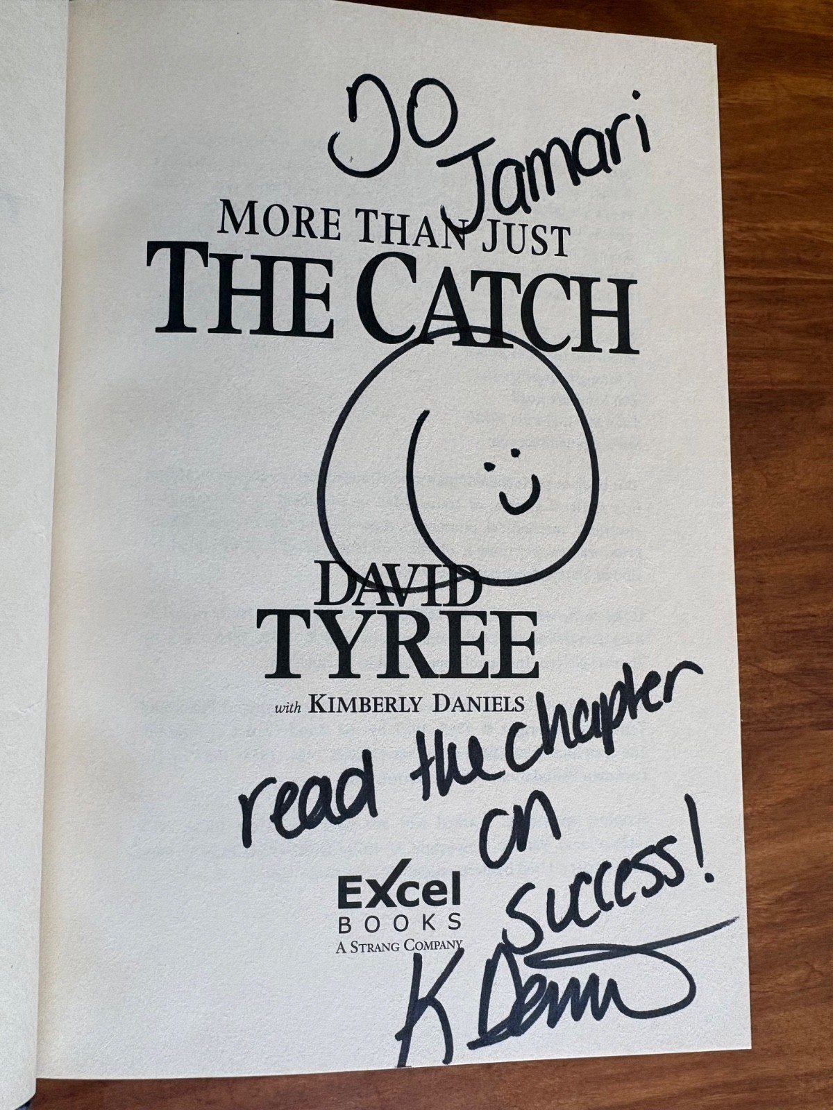 SIGNED! / MORE THAN JUST THE CATCH DAVID TYREE & KIMBERLY DANIELS 2008 HC/DJ 1ST