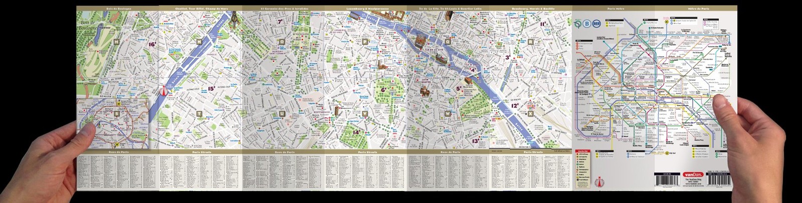 StreetSmart® Paris Map by VanDam City Center Street Map of Paris, France La…