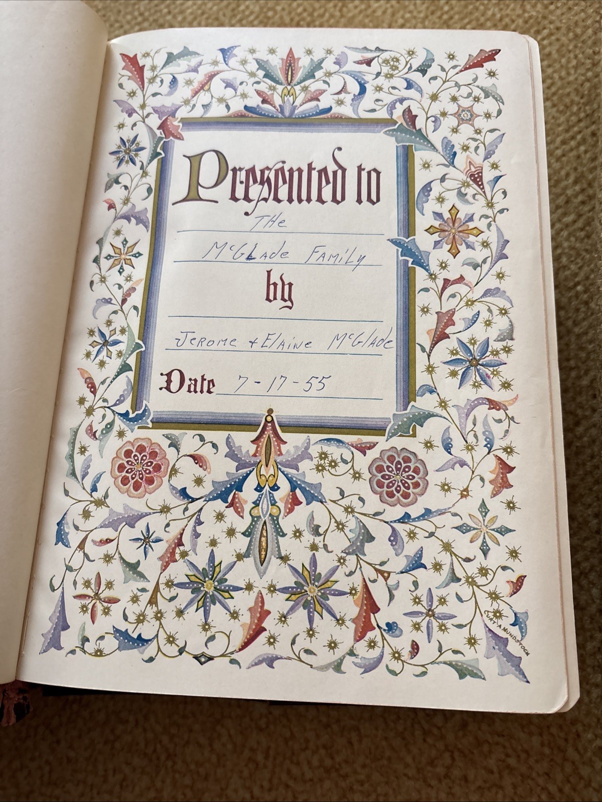 The Catholic Press Holy Family Edition of the Holy Bible 1950 Printed USA – EUC