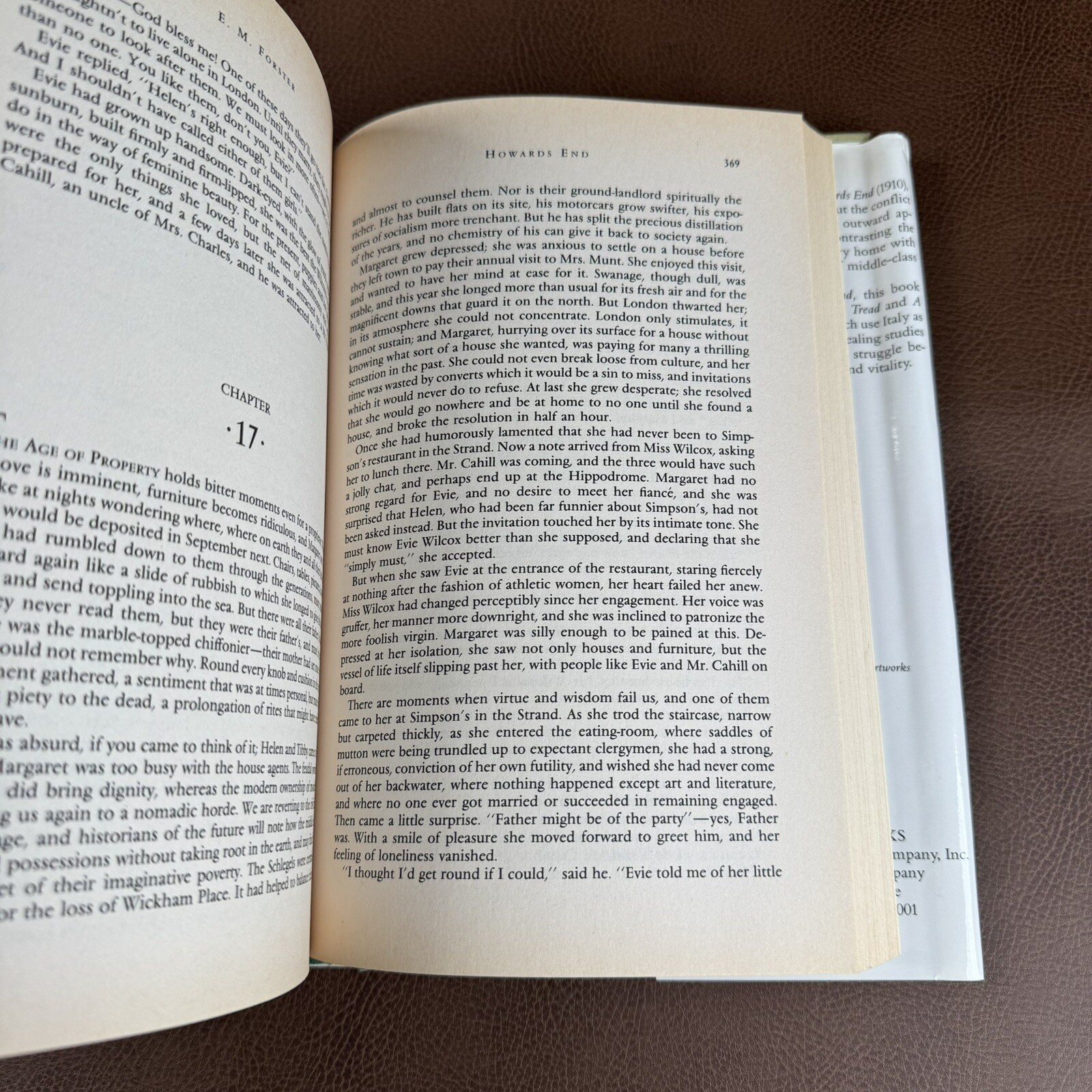 E. M. Foster Three Complete Novels : Howards End ; A Room With a View ; Where ..