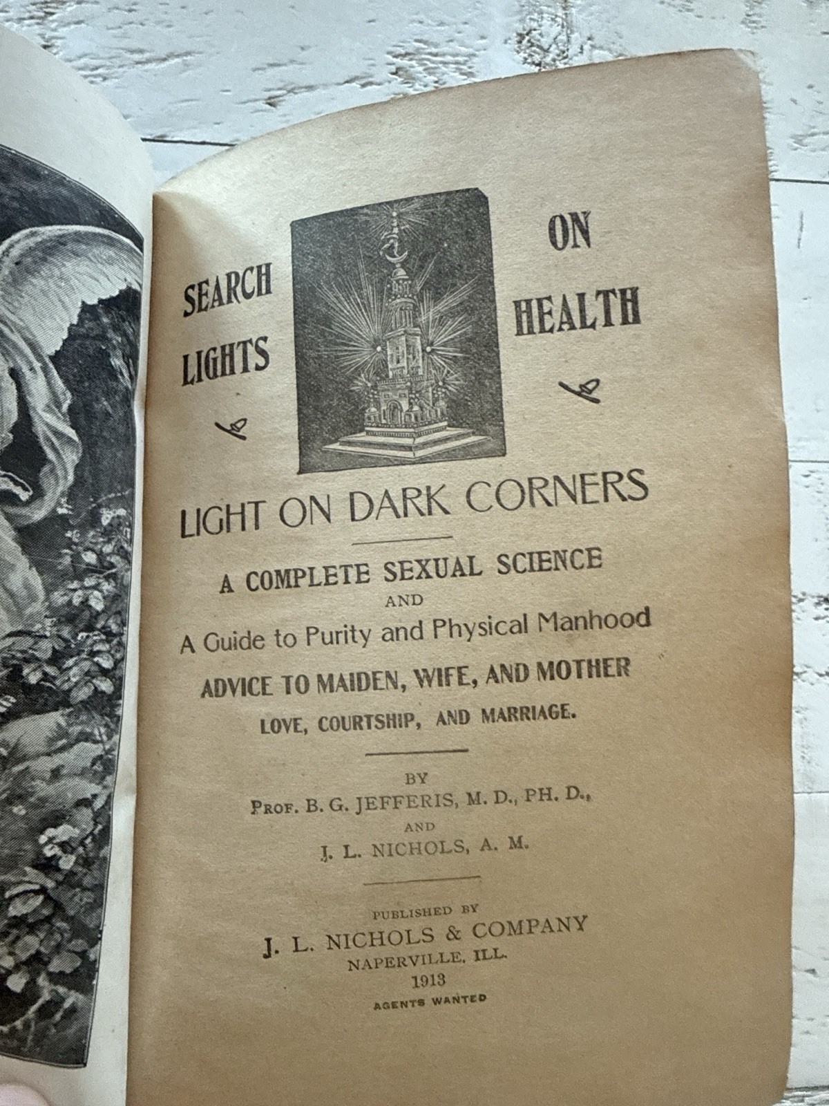 Search Lights on Health 1913 HC Jefferis Nichols Antique Sex Education Illustrat