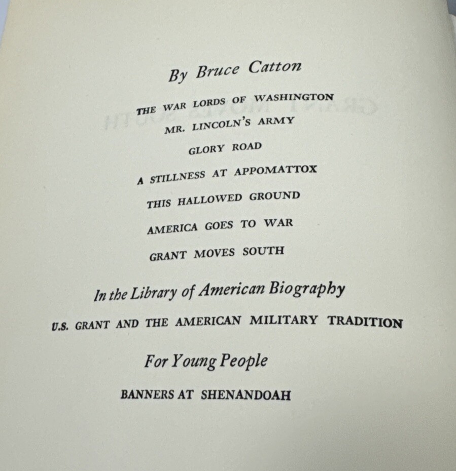 VTG Grant Moves South Bruce Catton 1960 Little Brown and Company First Edition