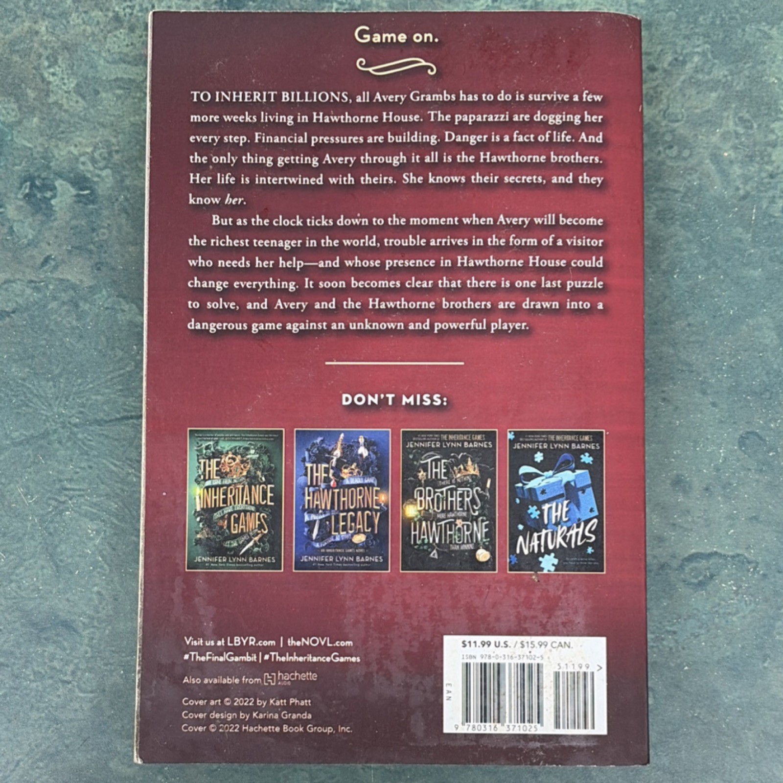 Hachette The Final Gambit Jennifer Lynn Barnes Paperback YA Novel Inheritance G…