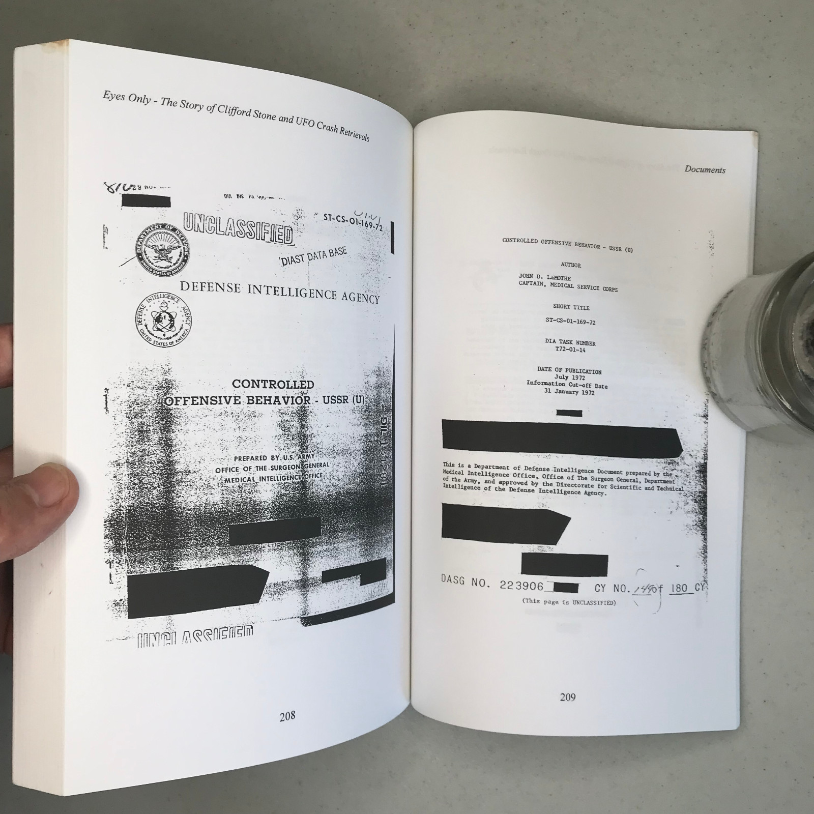 “Eyes Only” Clifford Stone UFO Crash Retrievals Paperback 2011 – 223 Pages