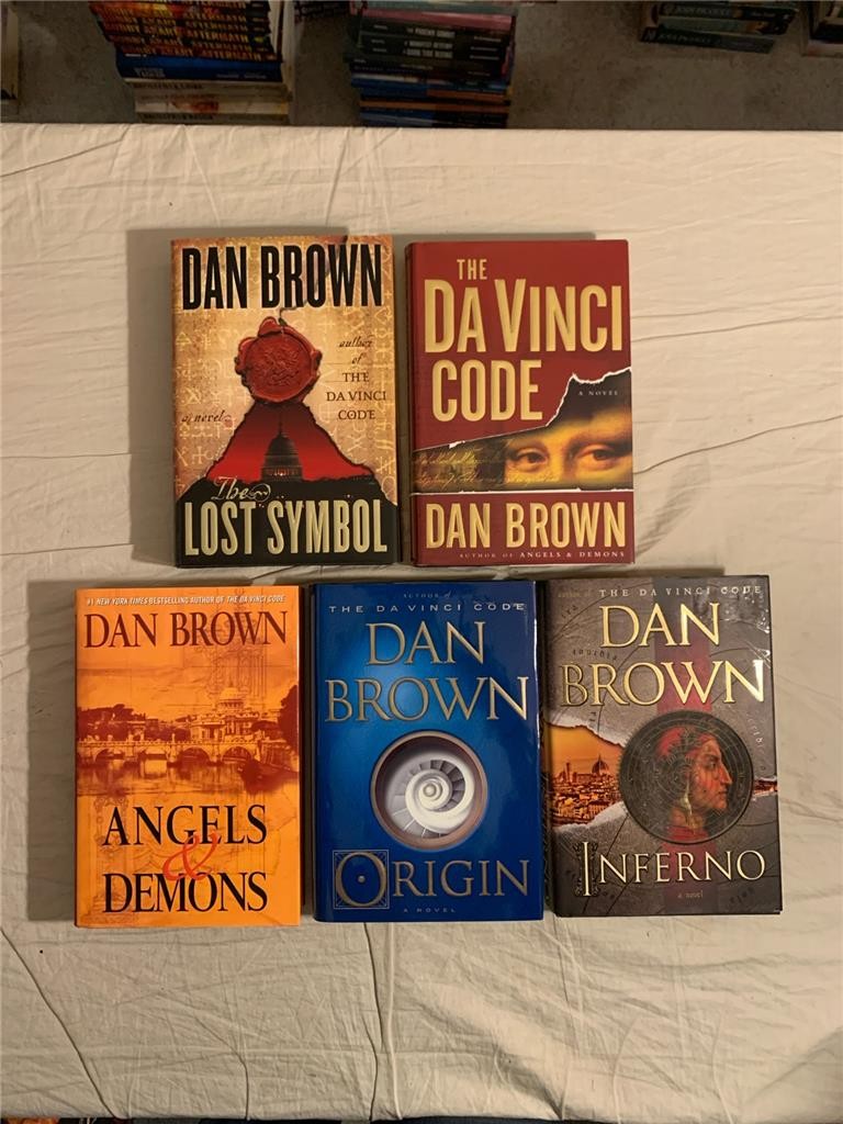Lot of 5 Robert Langdon Series Angels and Demons Da Vinci Code Dan Brown HC