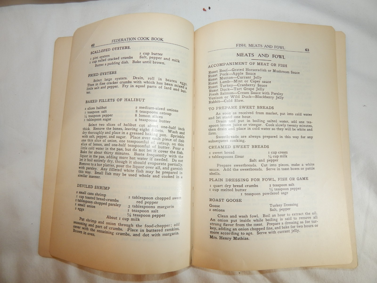 Antique CookBook of the Toledo Federation of Women’s Clubs 1924 Local Ads Ohio