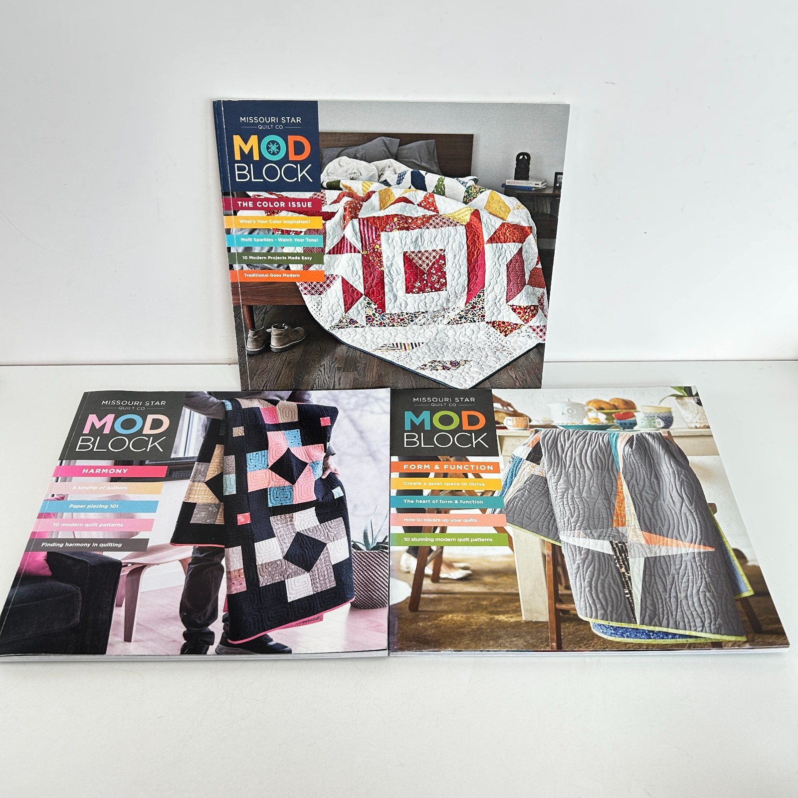 Mod Block by Missouri Star Quilt Co Lot of 3 Vol 1 2 3 Issue 1 Sewing Patterns