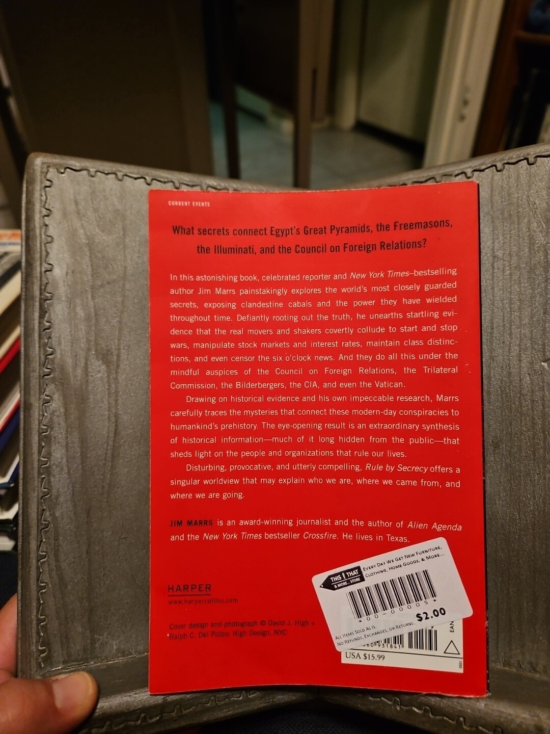 Rule by Secrecy by Jim Marrs, 2001. Softback. Signed and inscribed