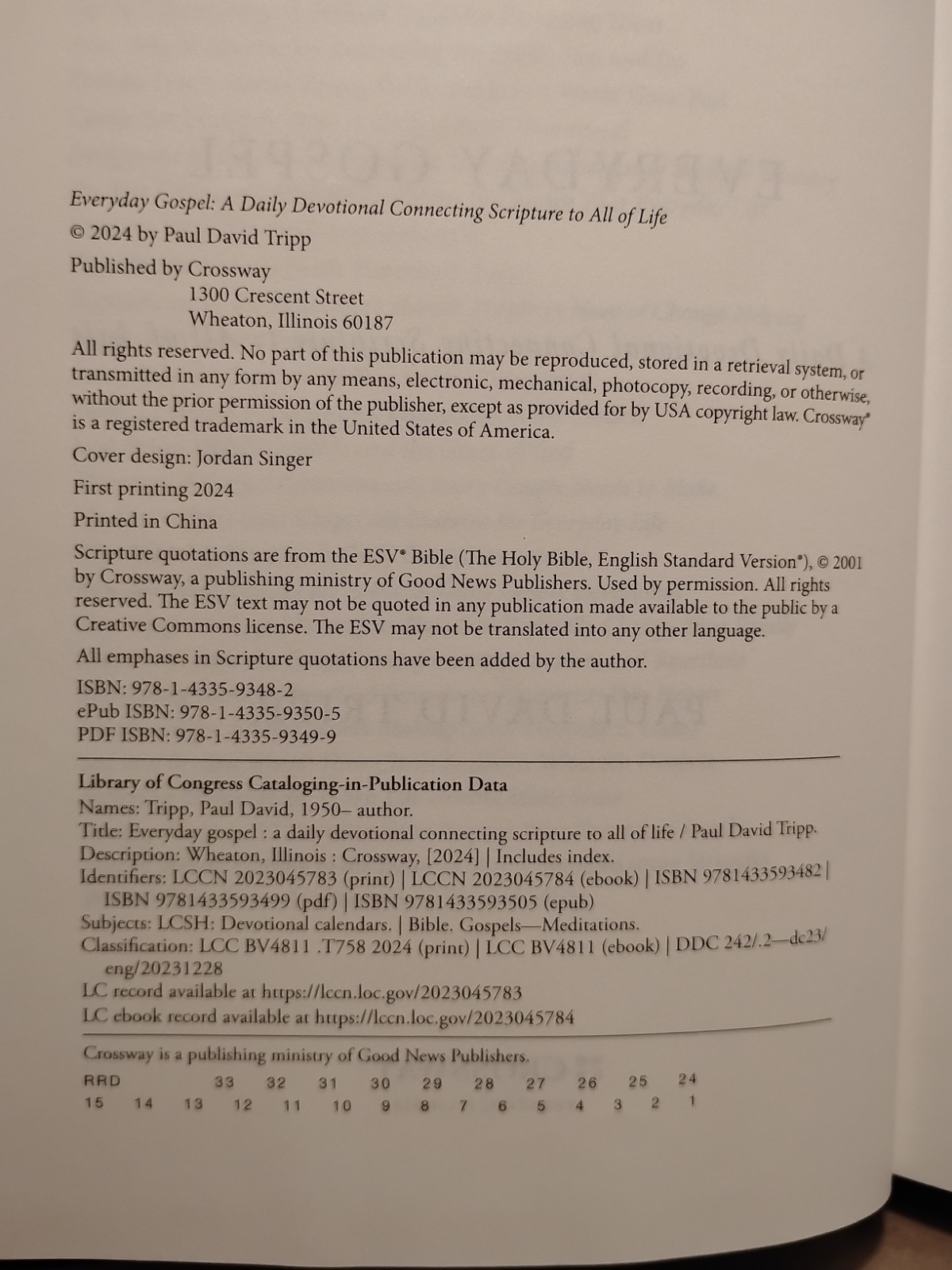 Everyday Gospel by Paul David Tripp – 2024 – Hardcover Daily Devotional