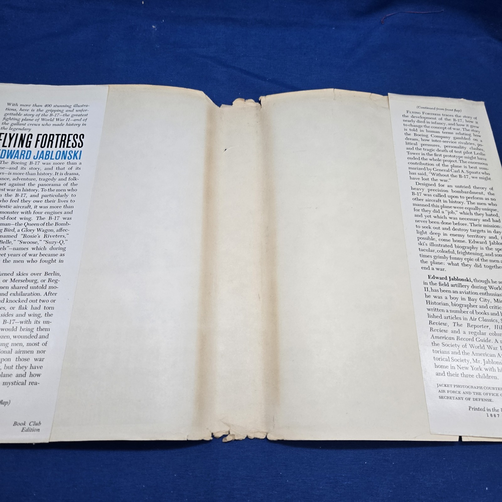 Flying Fortress Illustrated Biography of B-17s Edward Jablonski 1965 Hardcover
