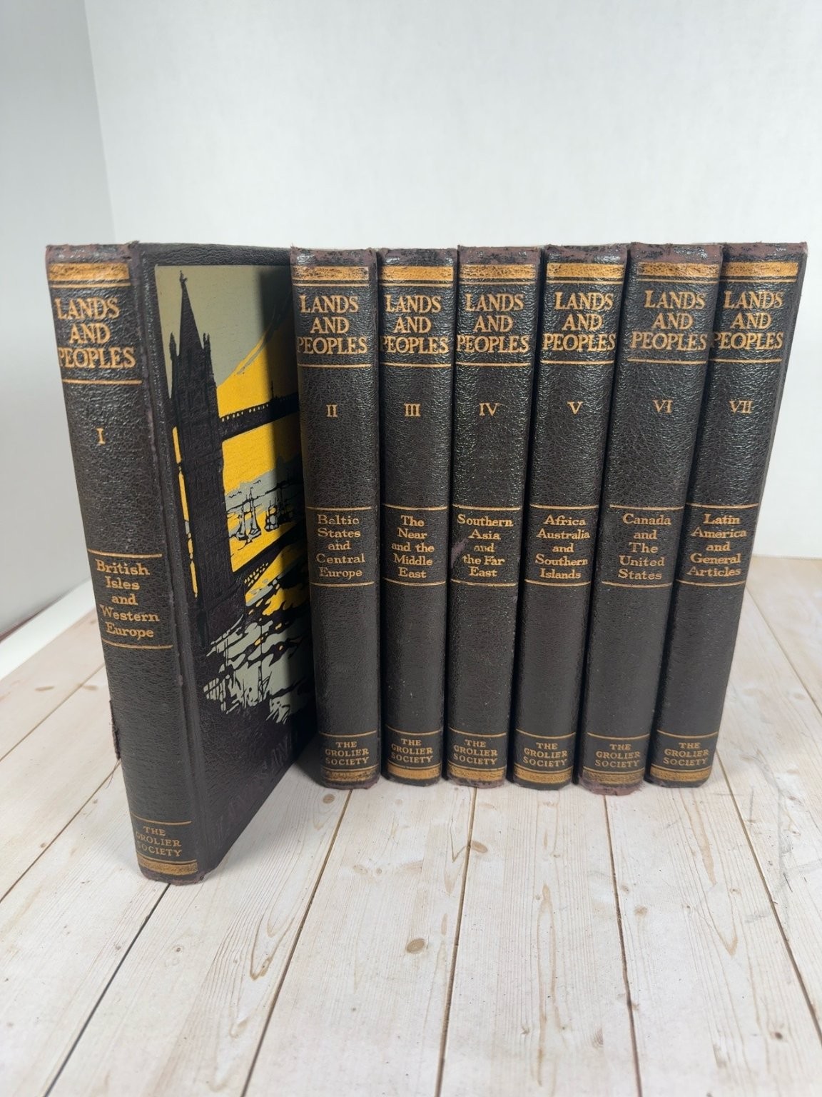 Lands and Peoples The World in Color Complete 7 Volume Set 1948 Grolier Society