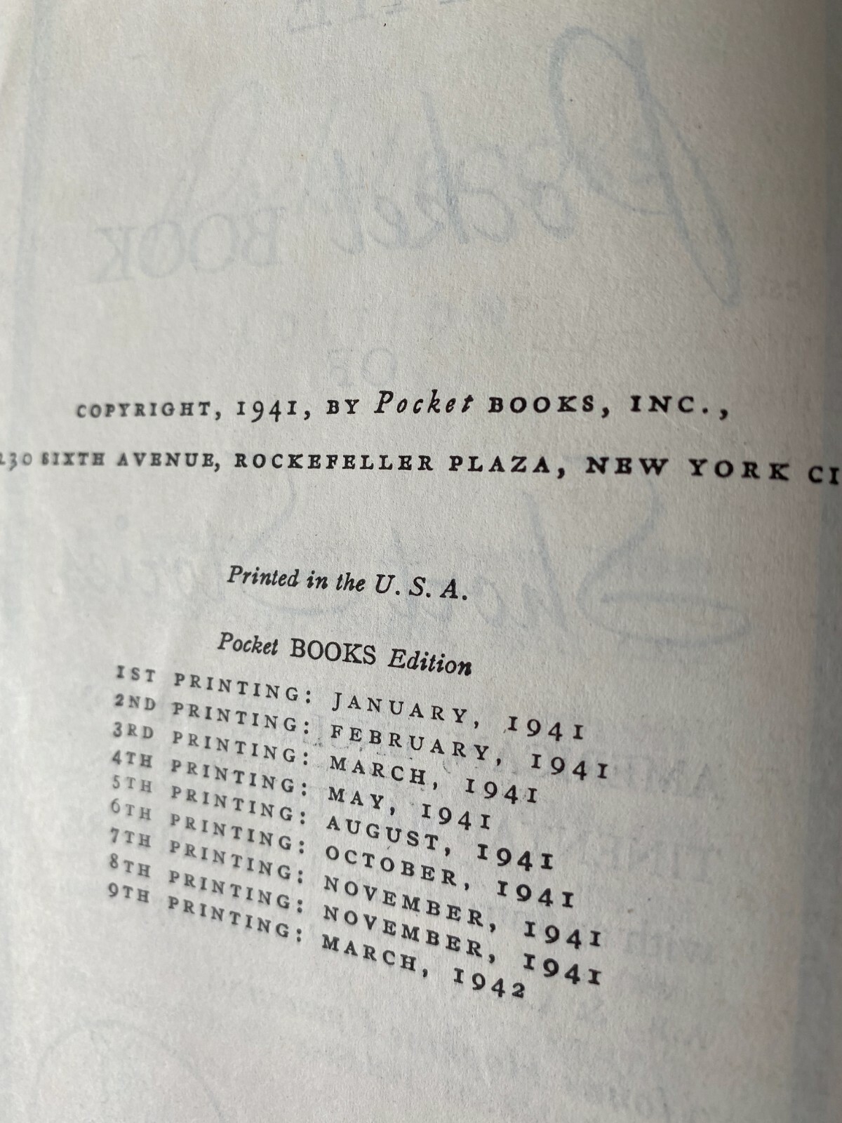 The Pocket Book of Short Stories 428 pages 9th Printing 1942 PB (W)