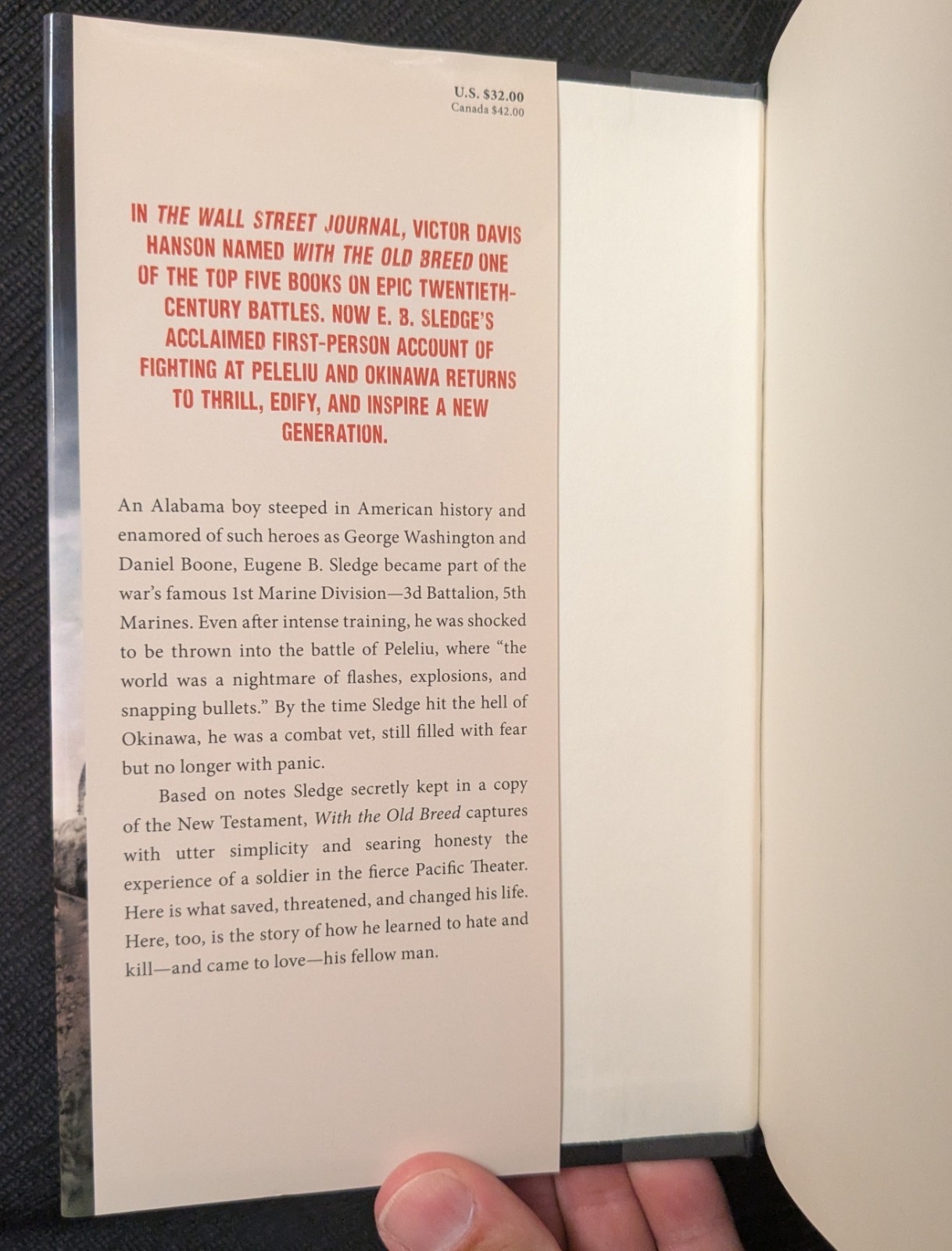 With The Old Breed by E.B. Sledge (HC, 2024) USMC WWII Signed By W Henry Sledge