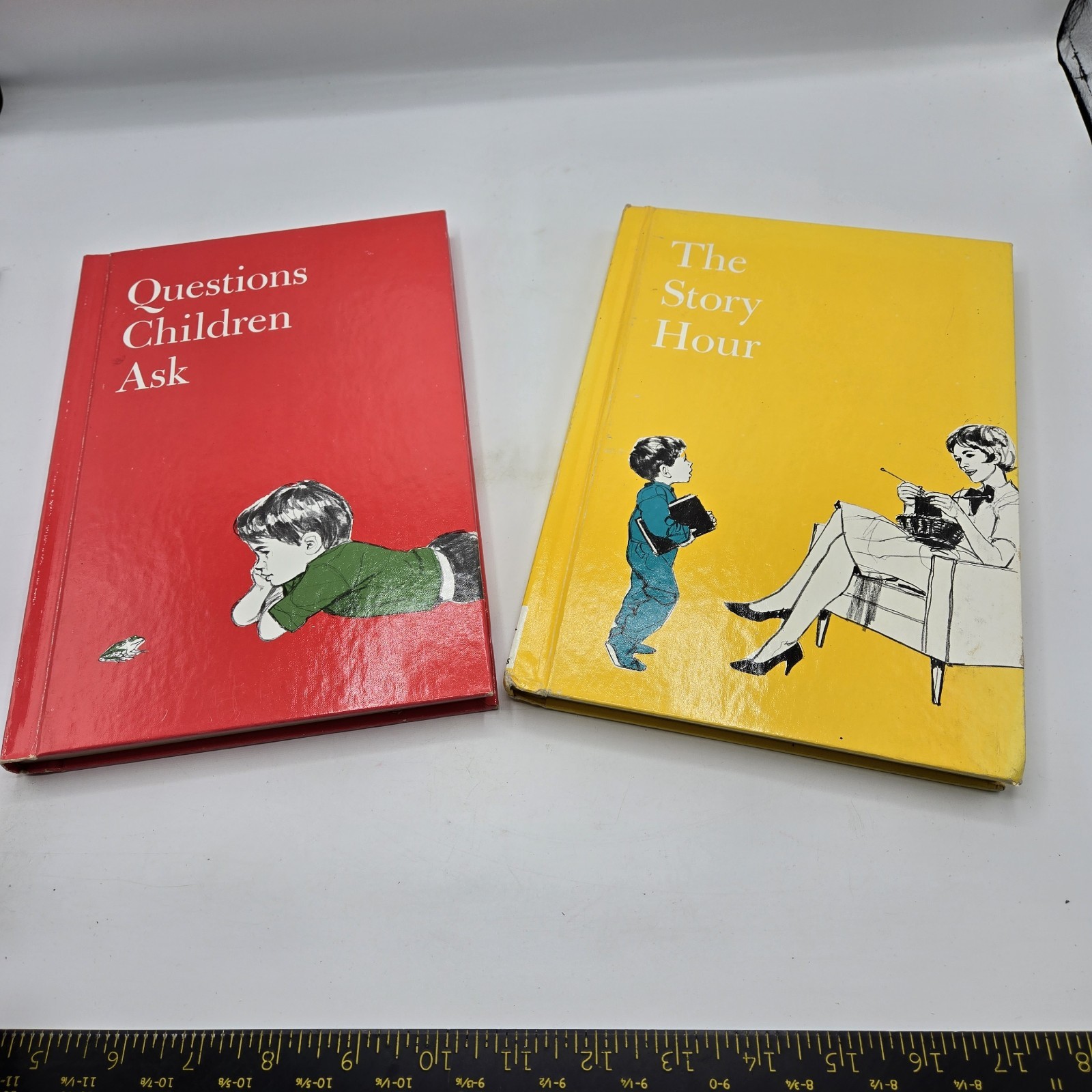 Child Horizons 2 Book Lot Vintage The Story Hour & Questions Children Ask
