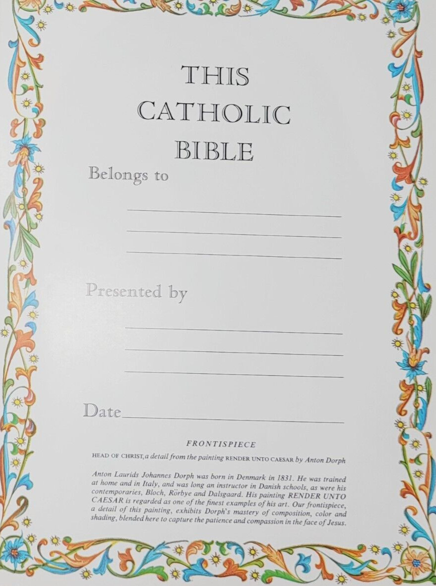1996 The Holy Bible Catholic Version by J.G Ferguson Publishing Co Leather Bound