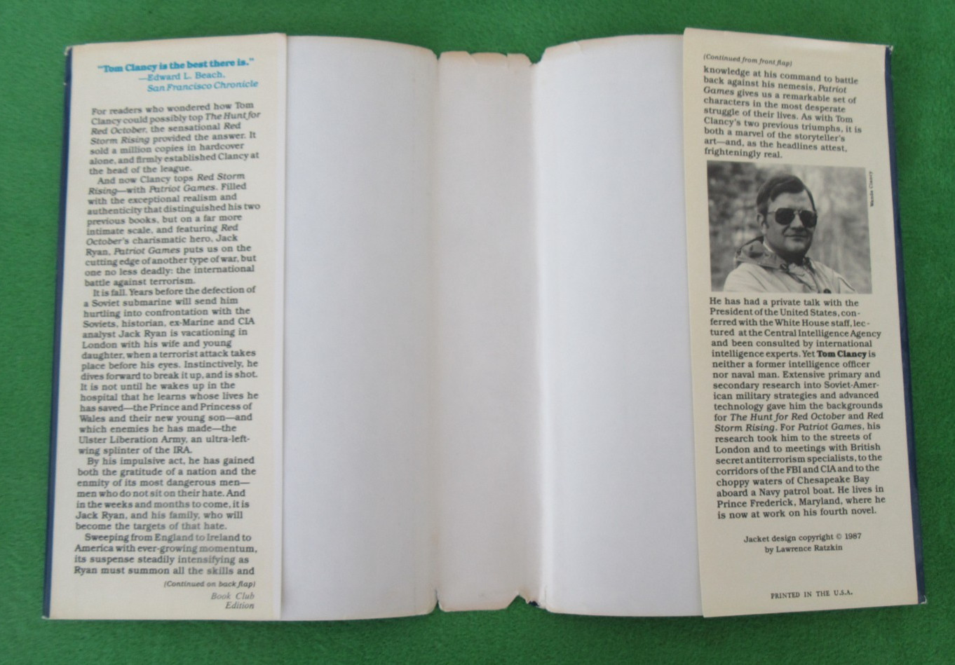 VINTAGE PATRIOT GAMES BY TOM CLANCY – 1987; HCDJ; BCE; #2 JACK RYAN SERIES