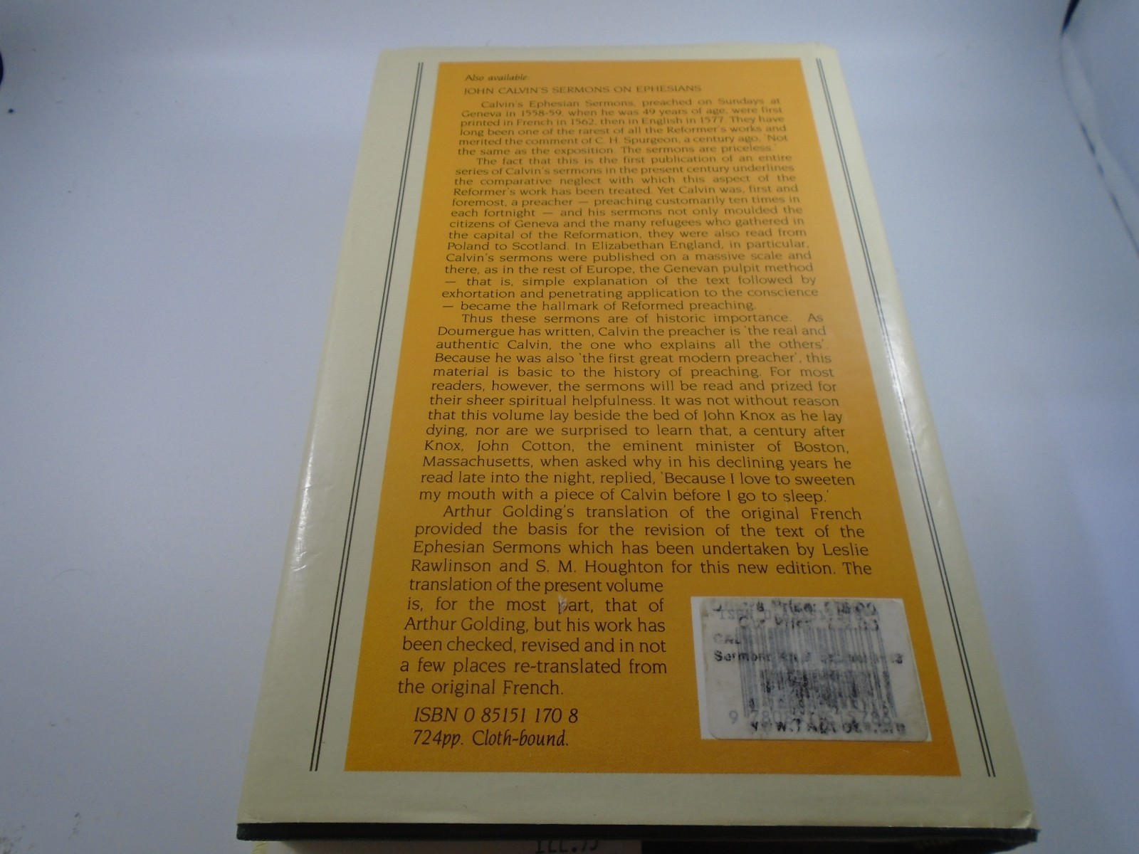 Sermons on 2 Samuel John Calvin Chapter 1 to 13 Translated by Douglas Kell