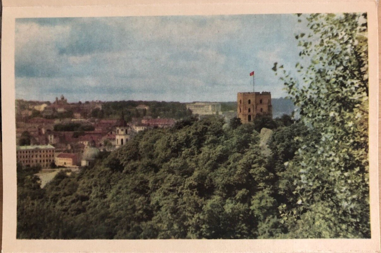 Set of 32 Vintage Color Souvenir Cards of Vilnius Lithuania, 4 x 6.25 in, 1950s