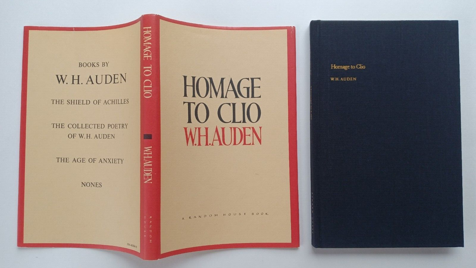 Homage to Clio (1st edition, later printing) by W. H. Auden (Random House, 1960)