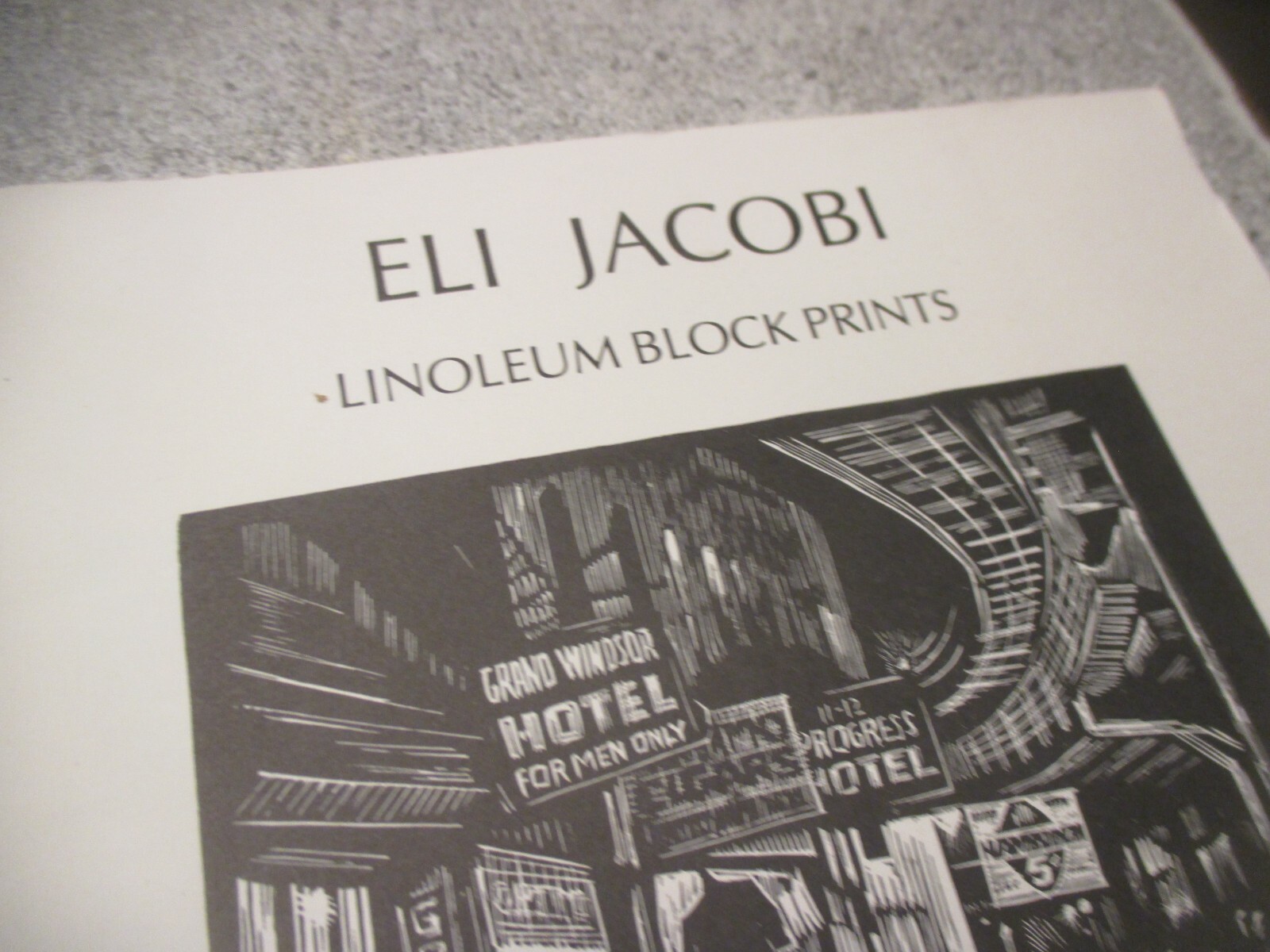 Eli Jacobs Linoleum Block Print Catalog Mary Ryan Gallery 1986 art reference