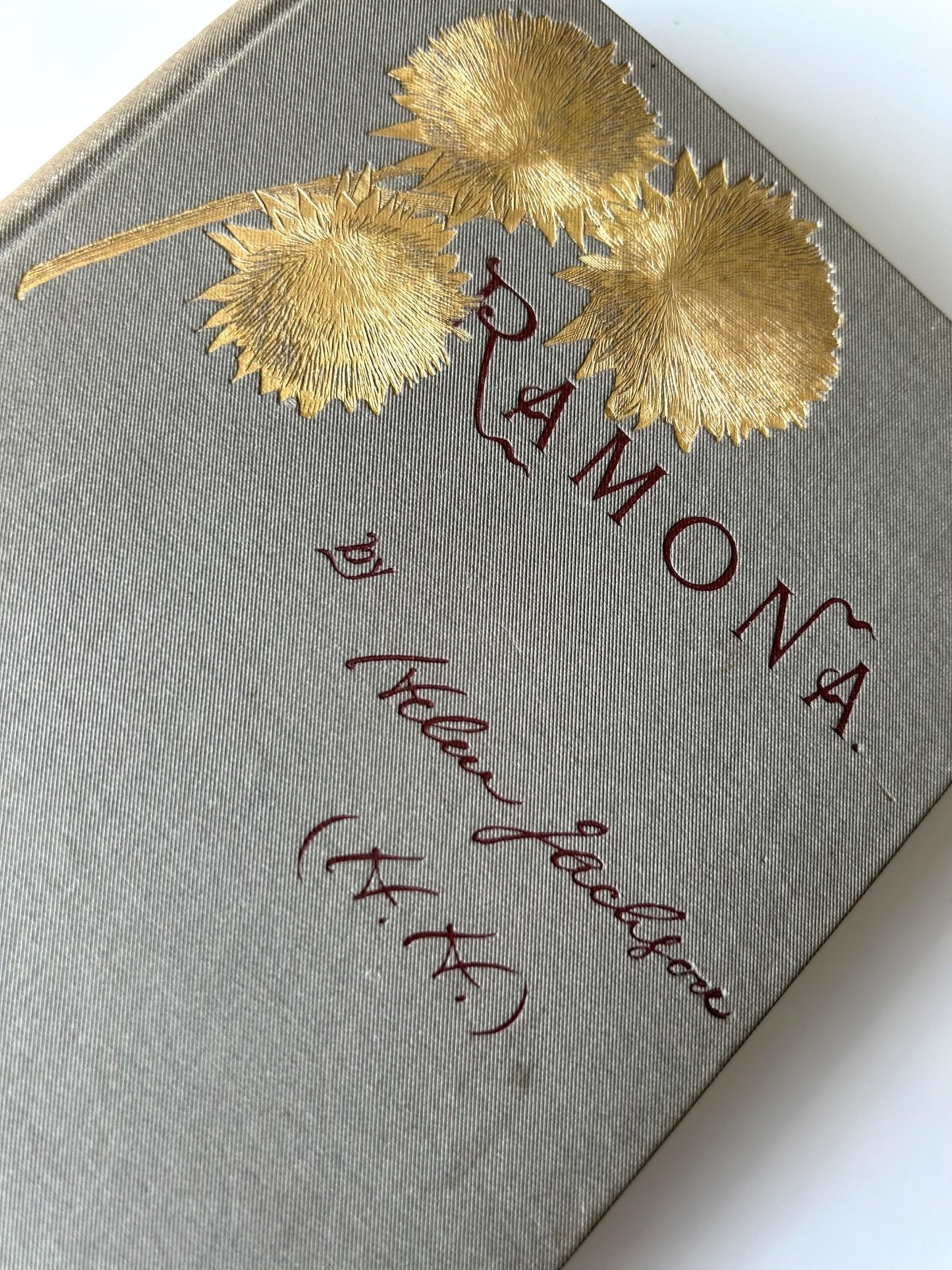 Ramona by Helen Jackson (H.H.) Early Edition 1890 Gold Leaf Cover, used rare