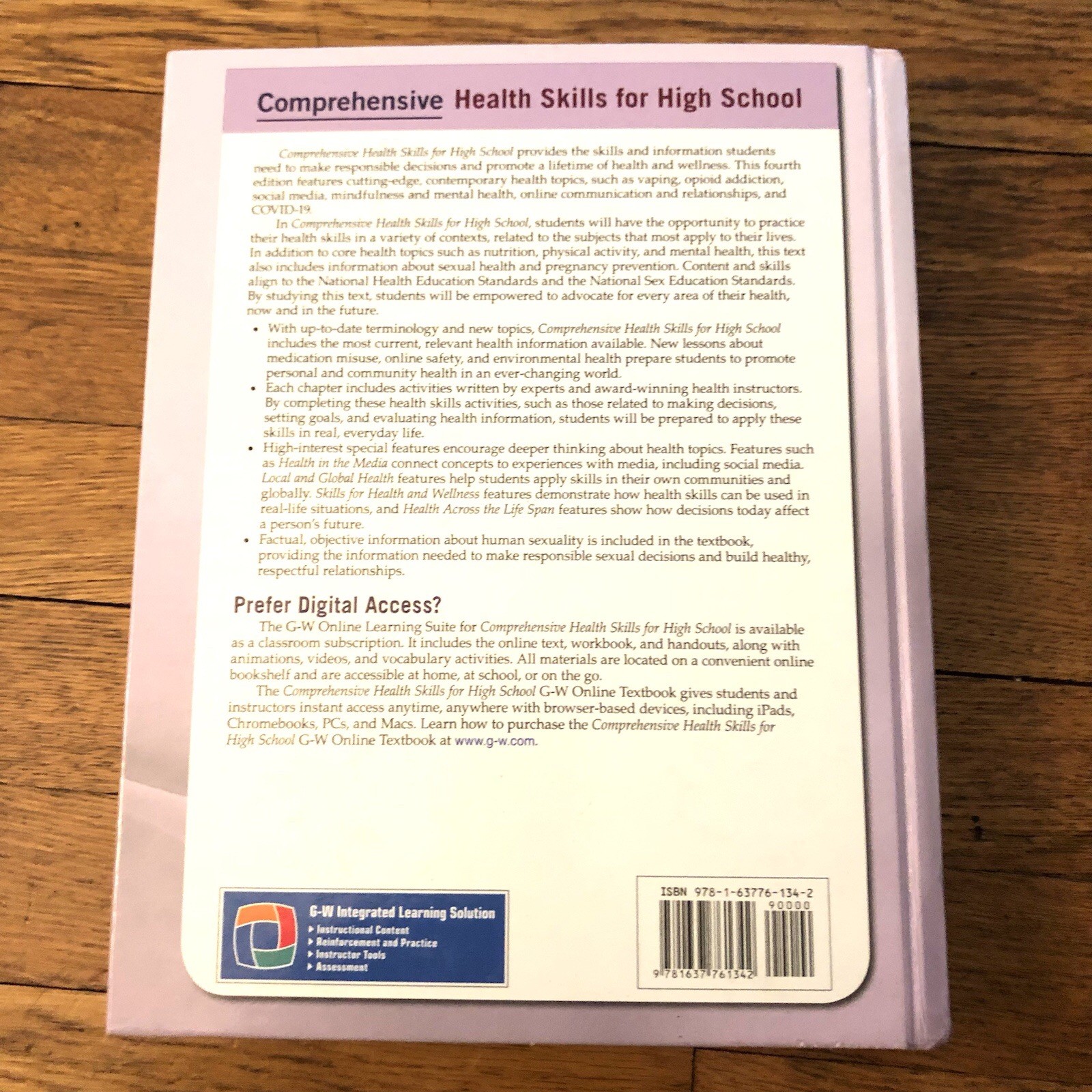 Comprehensive Health Skills for High School – Hardcover Sanderson PhD Used