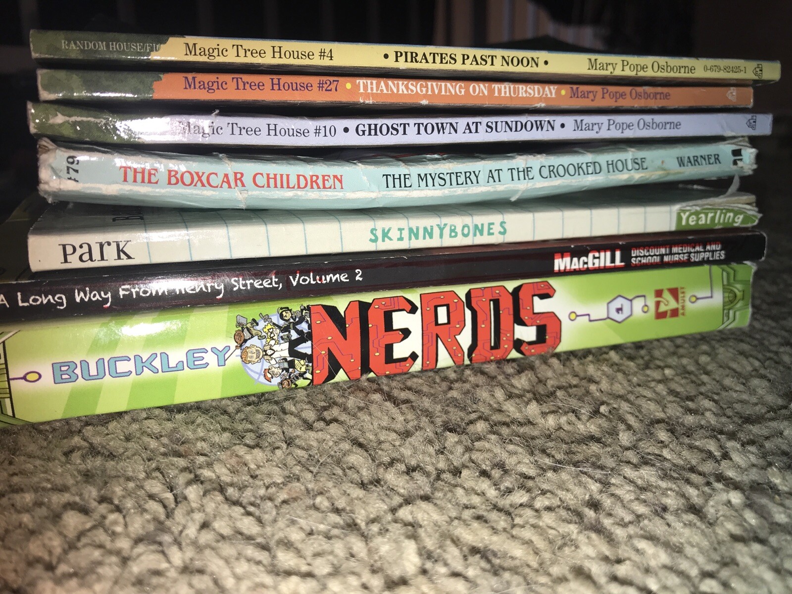 🔥7 Book Lot Magic Tree House Boxcar Children Long Way Henry Street Skinnybones