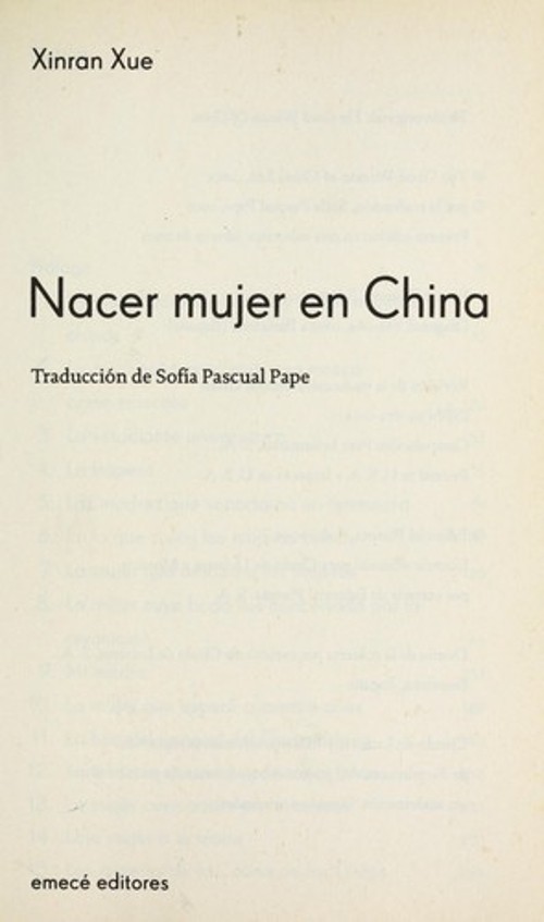 Nacer Mujer En China Xinran Xue