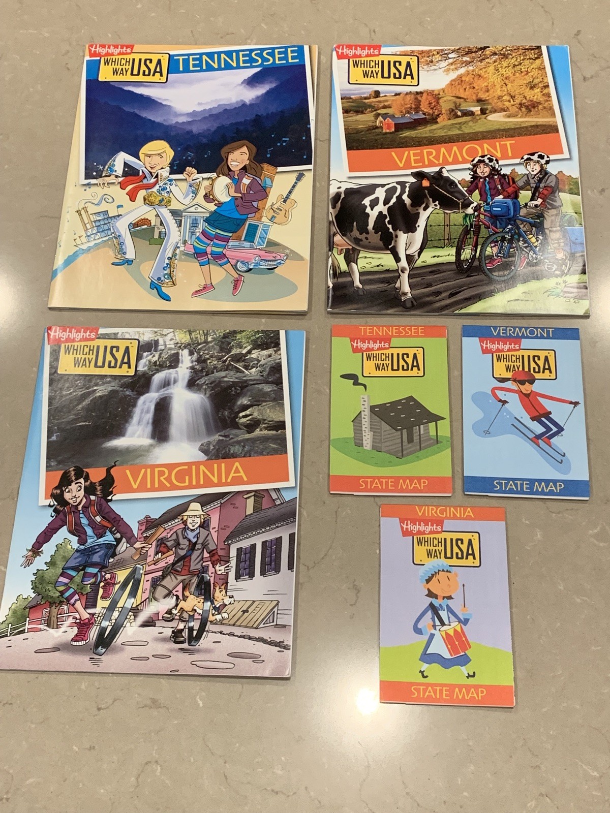 Lot 19 States Highlights Which Way USA Magazines + Matching Maps + 17 Licenses