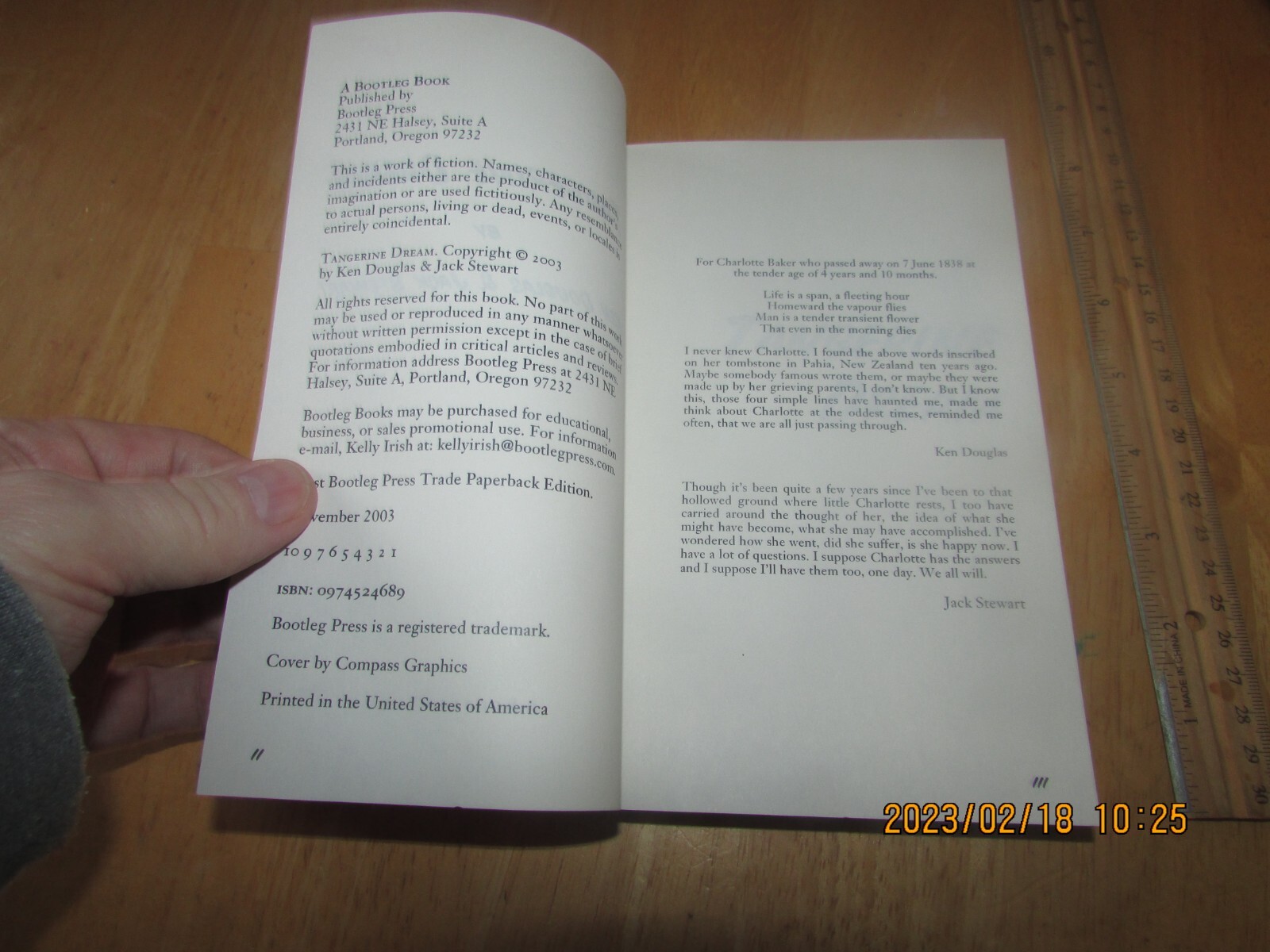 Tangerine Dream by Jack Stewart and Ken Douglas (2003, Trade Paperback)