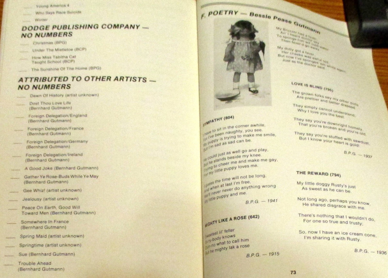 1986 Bessie Pease Gutmann by Victor J. W. Christie SIGNED 74 Pages Softcover
