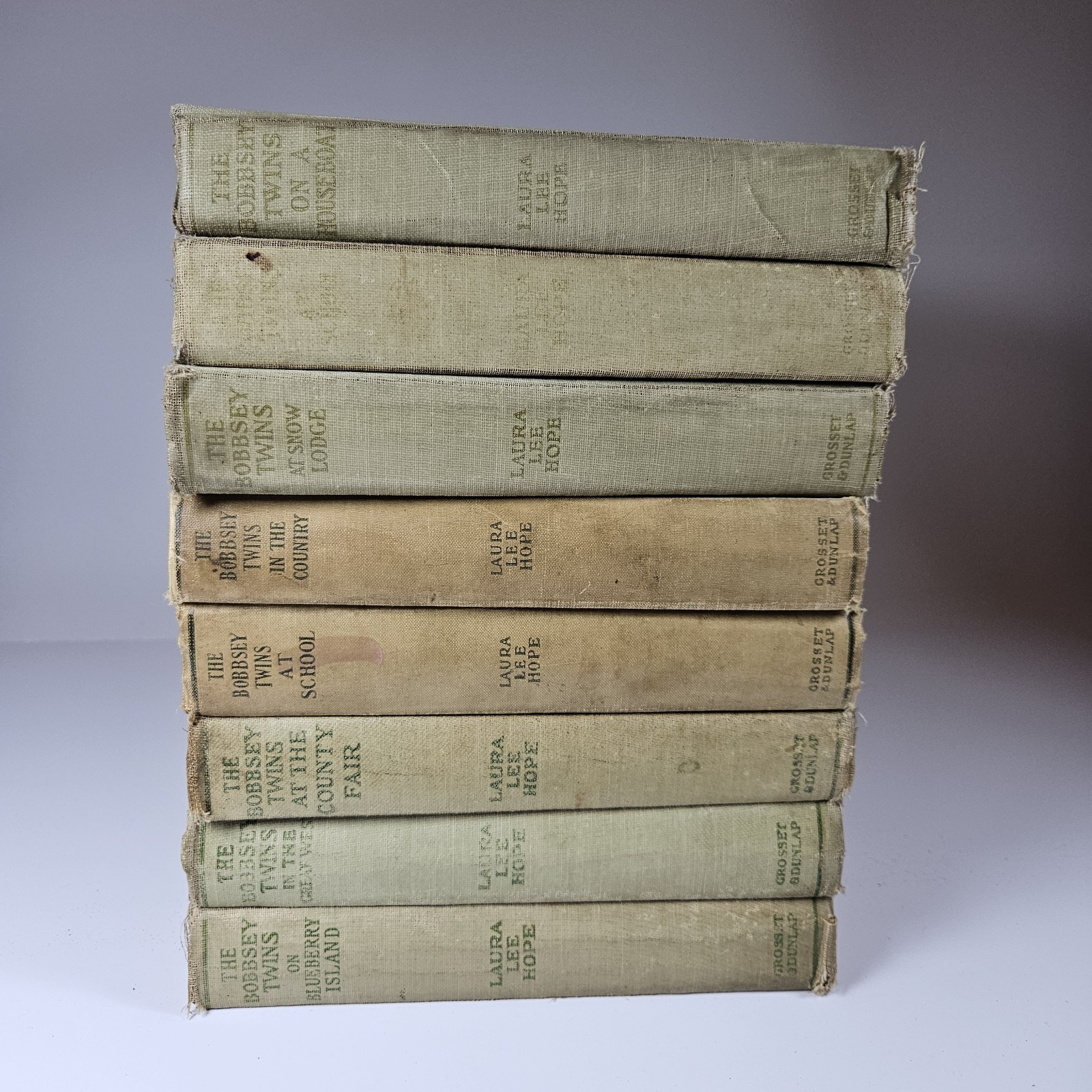 Lot of 8 The Bobbsey Twins Antique Hardcover Books Laura Lee Hope Mystery