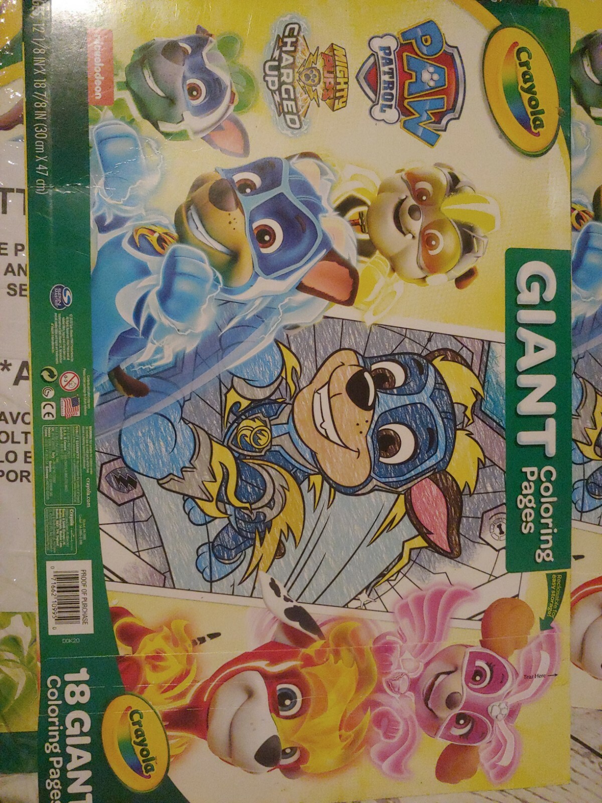 Crayola Paw Patrol 18 GIANT coloring pages mighty pups charged up